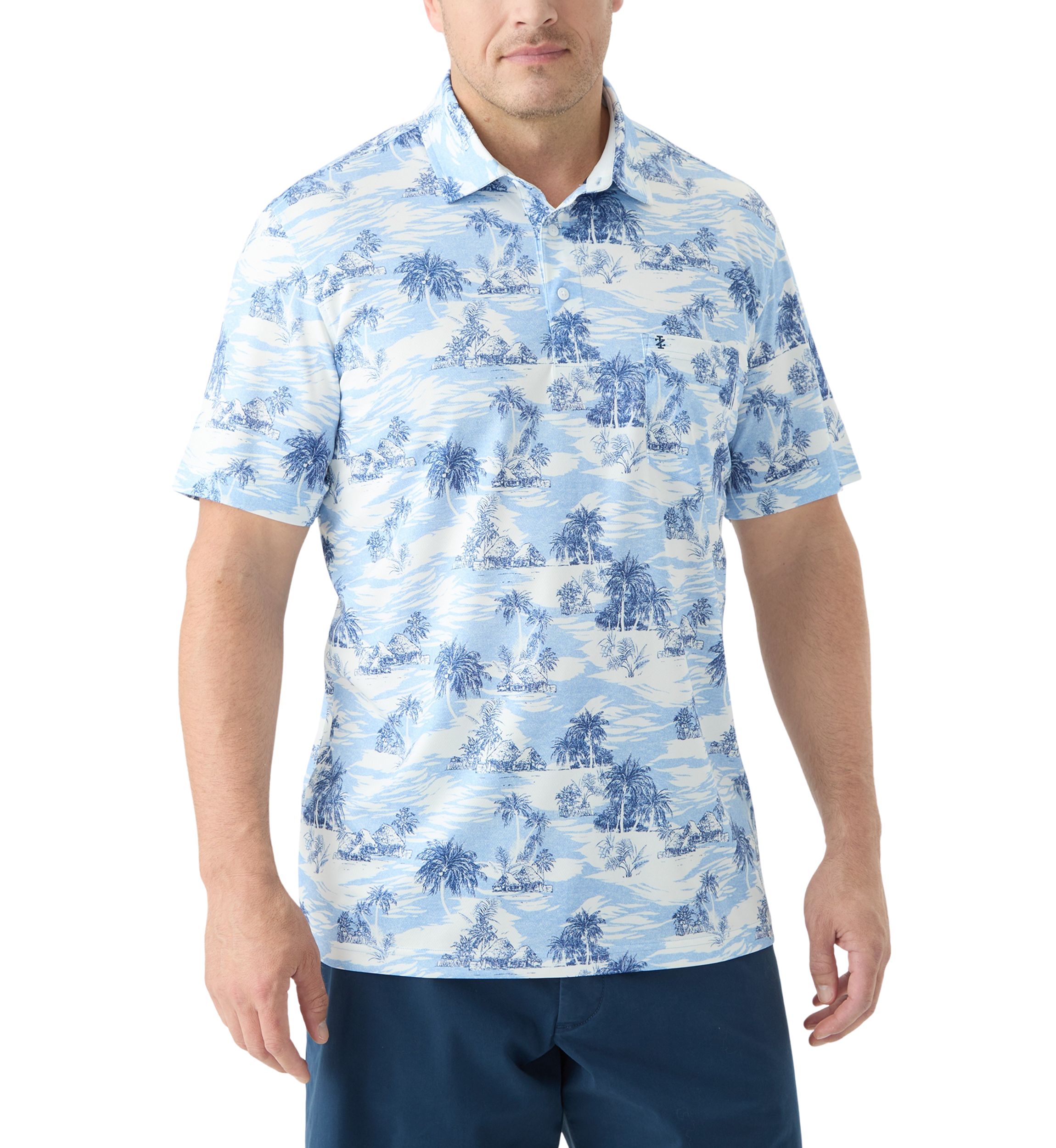 Big & Tall Sunshield Scenic Printed Polo Shirt