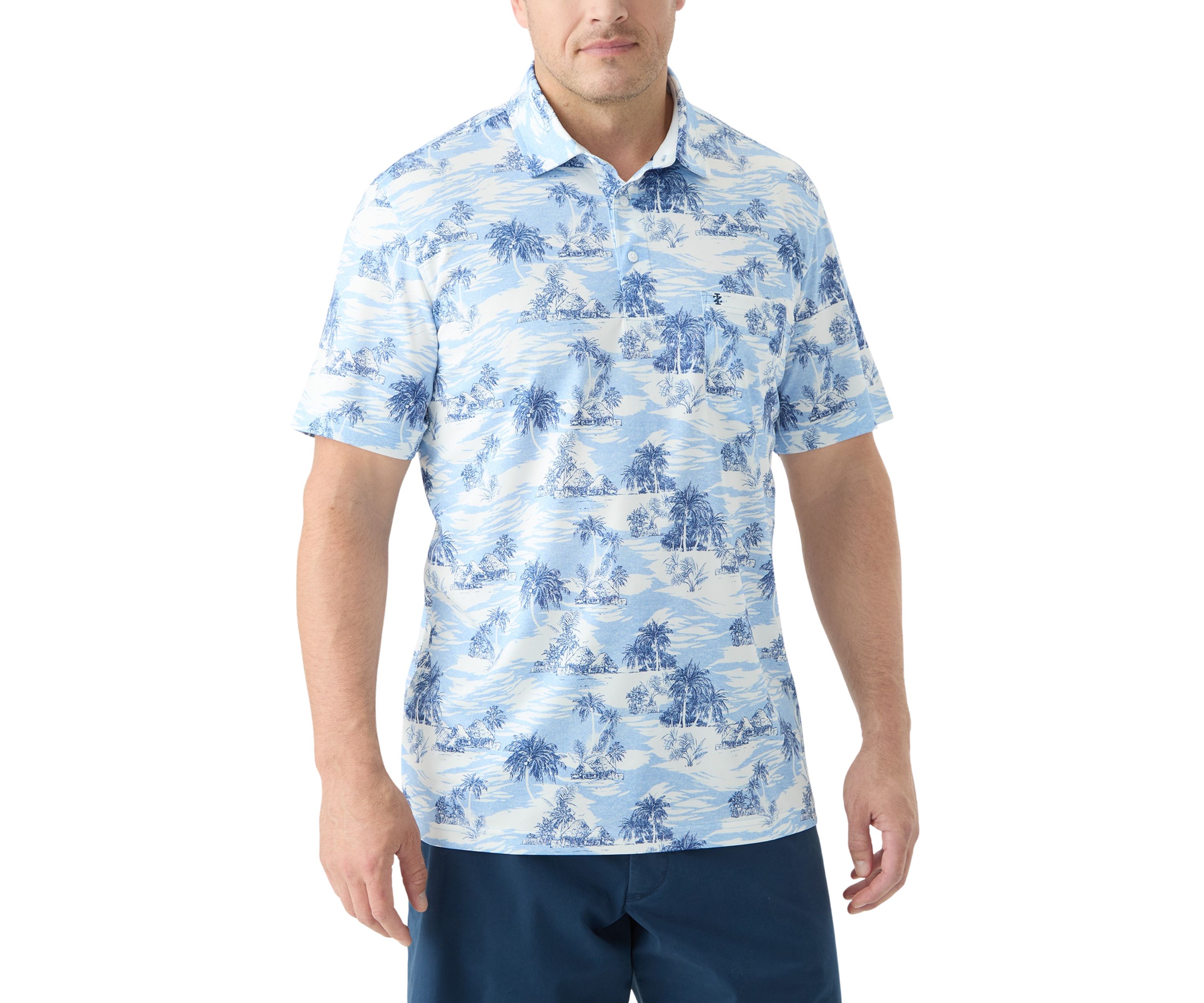 Big & Tall Sunshield Scenic Printed Polo Shirt