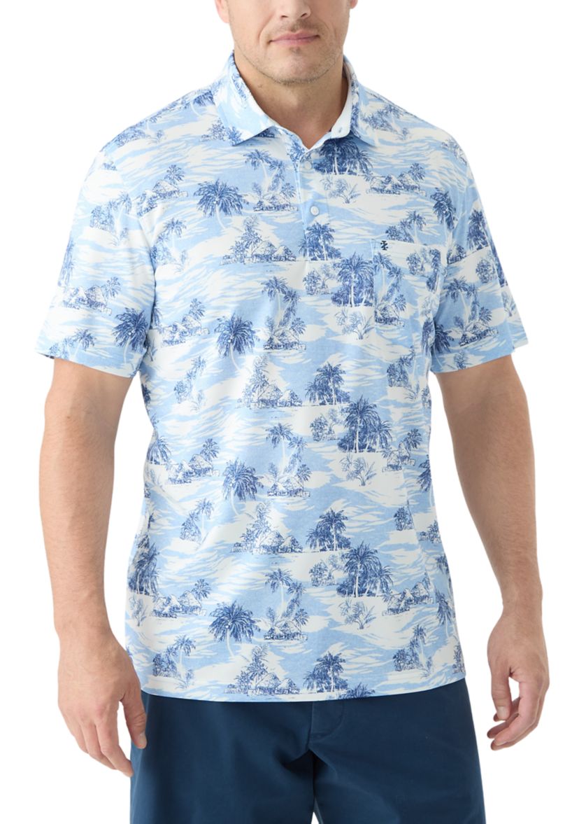 Big & Tall Sunshield Scenic Printed Polo Shirt