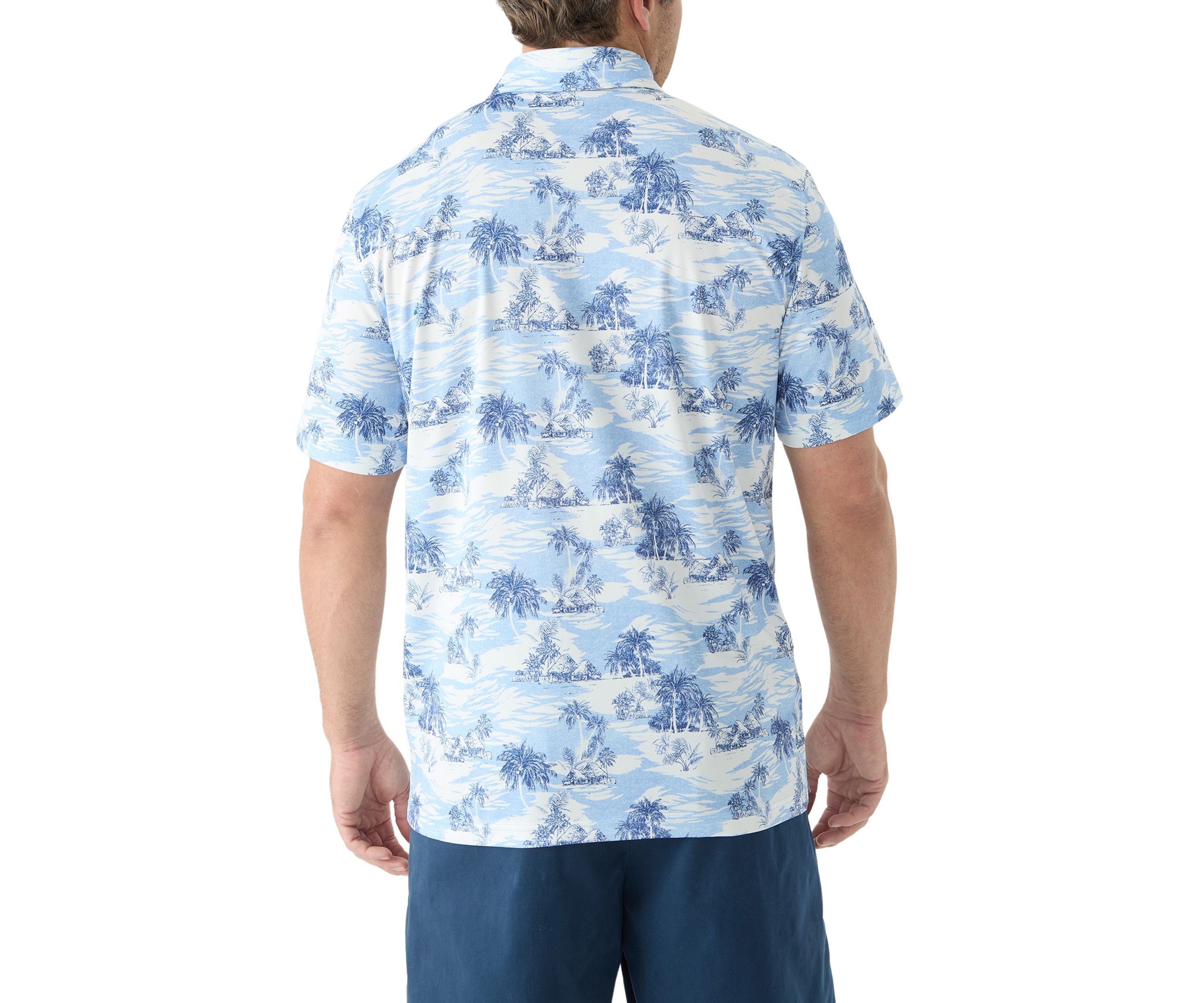 Big & Tall Sunshield Scenic Printed Polo Shirt