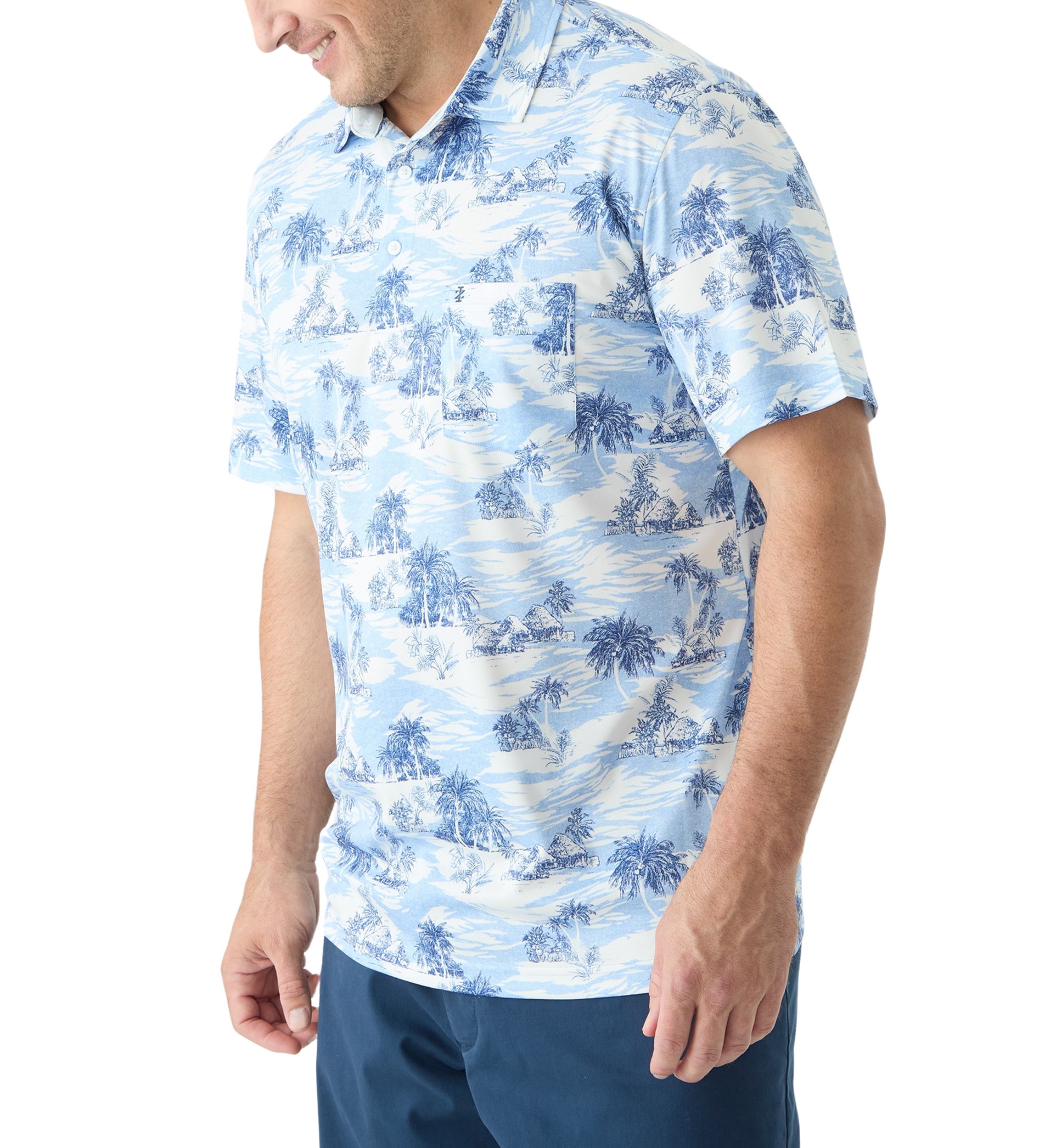 Big & Tall Sunshield Scenic Printed Polo Shirt