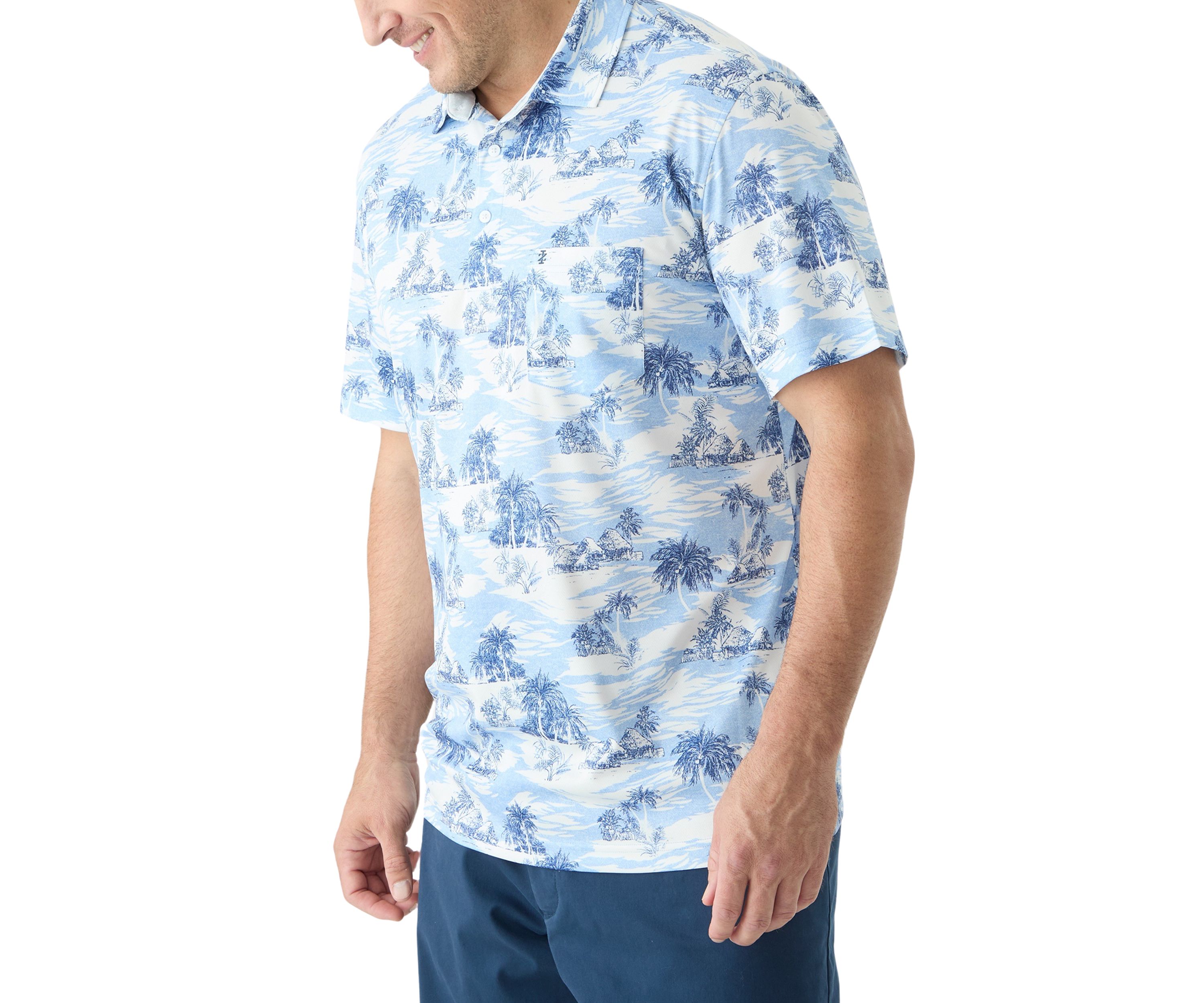 Big & Tall Sunshield Scenic Printed Polo Shirt