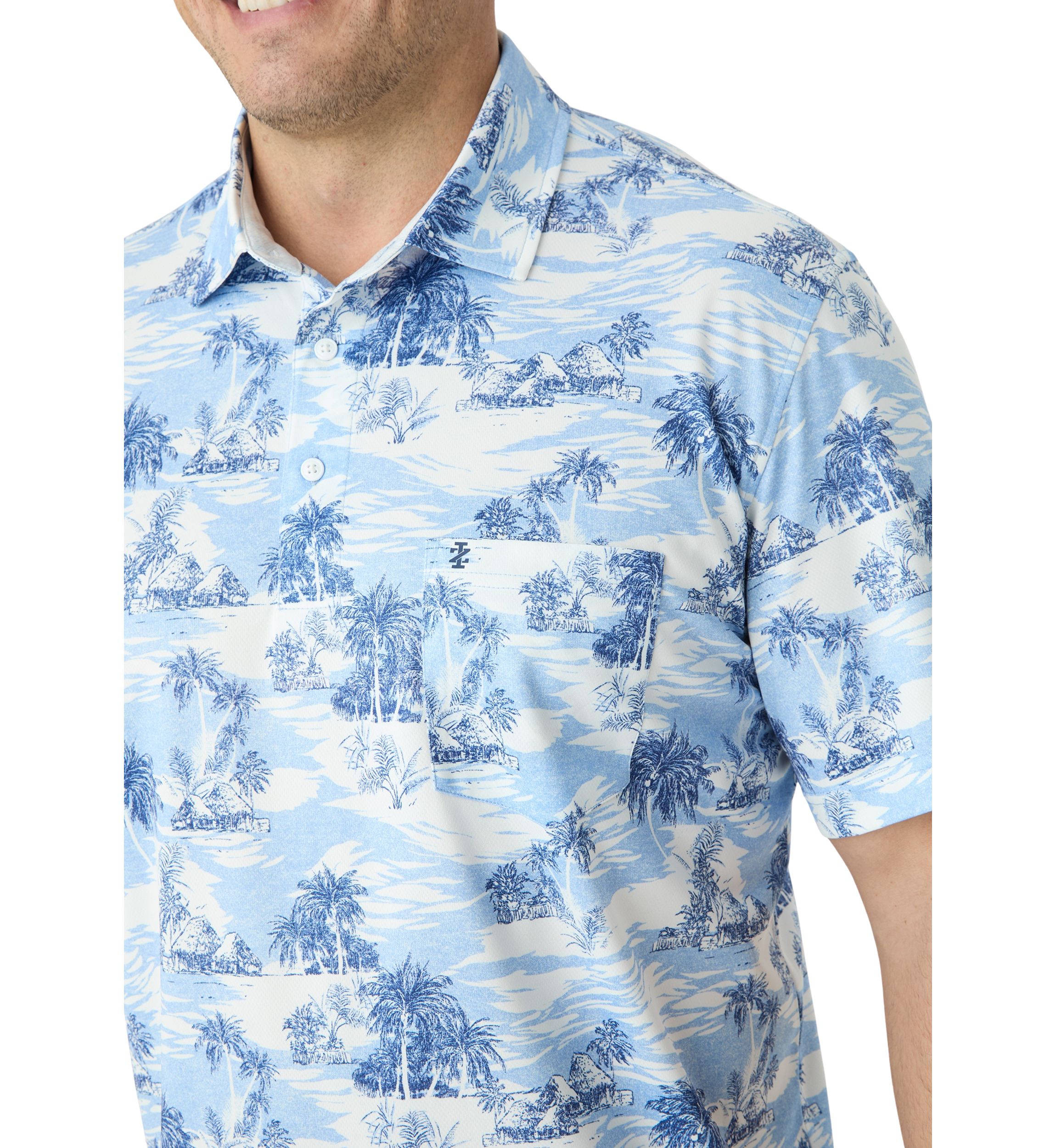 Big & Tall Sunshield Scenic Printed Polo Shirt