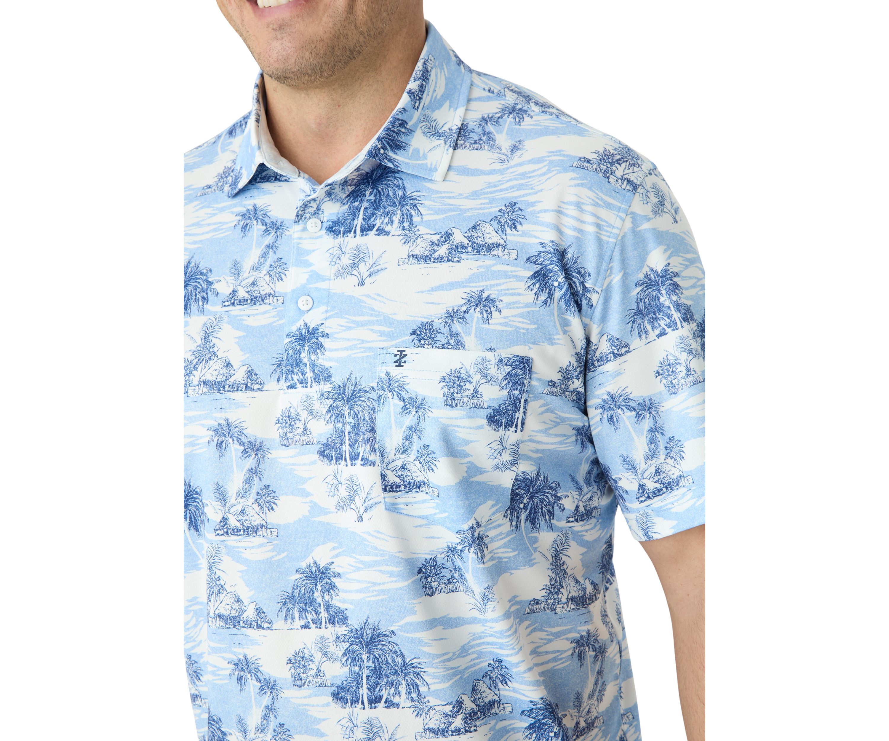 Big & Tall Sunshield Scenic Printed Polo Shirt