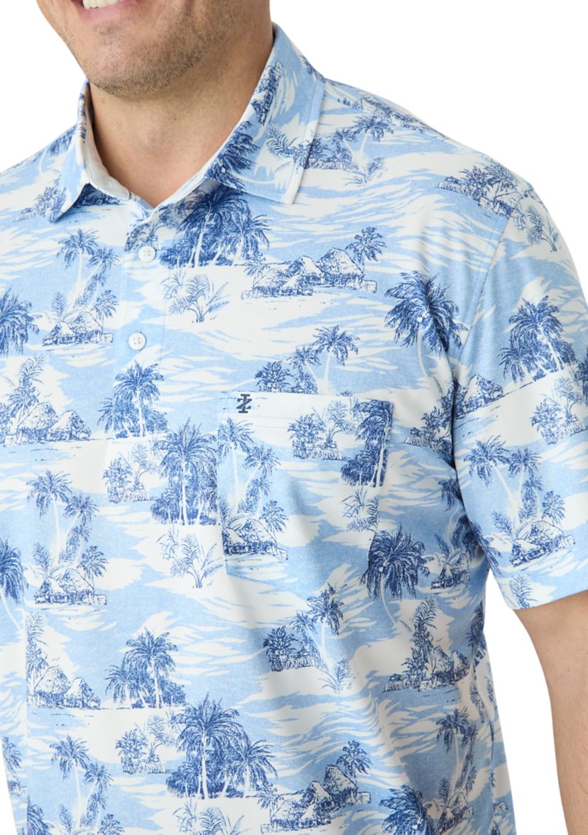 Big & Tall Sunshield Scenic Printed Polo Shirt
