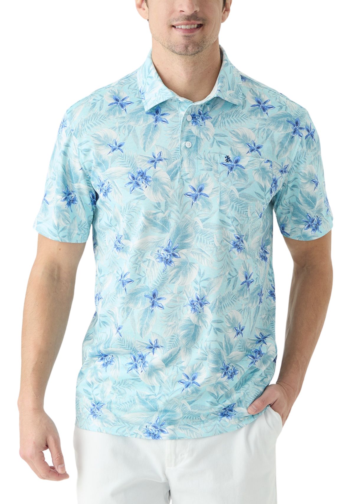 Short Sleeve Printed Performance Polo Shirt