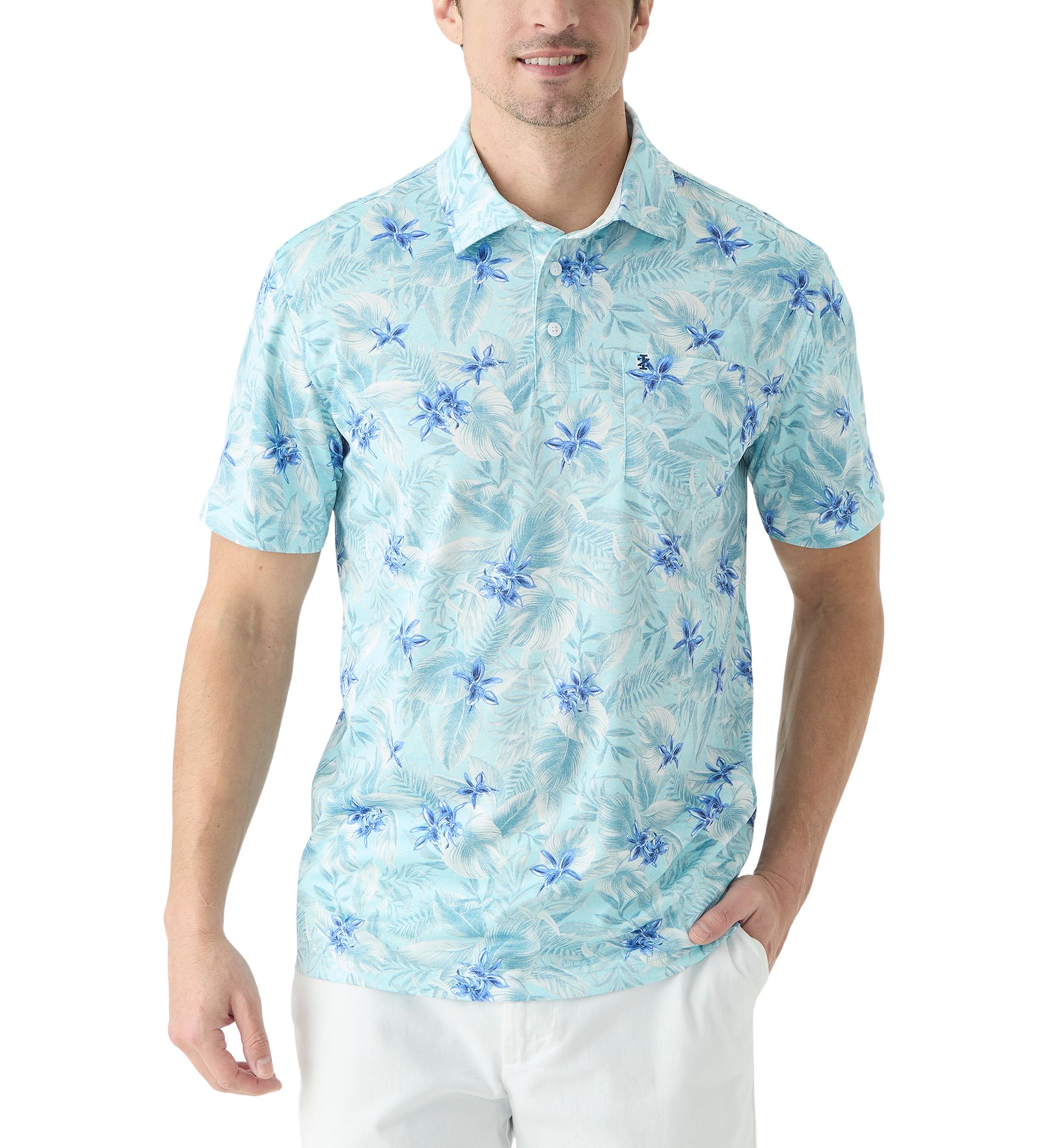 Short Sleeve Printed Performance Polo Shirt