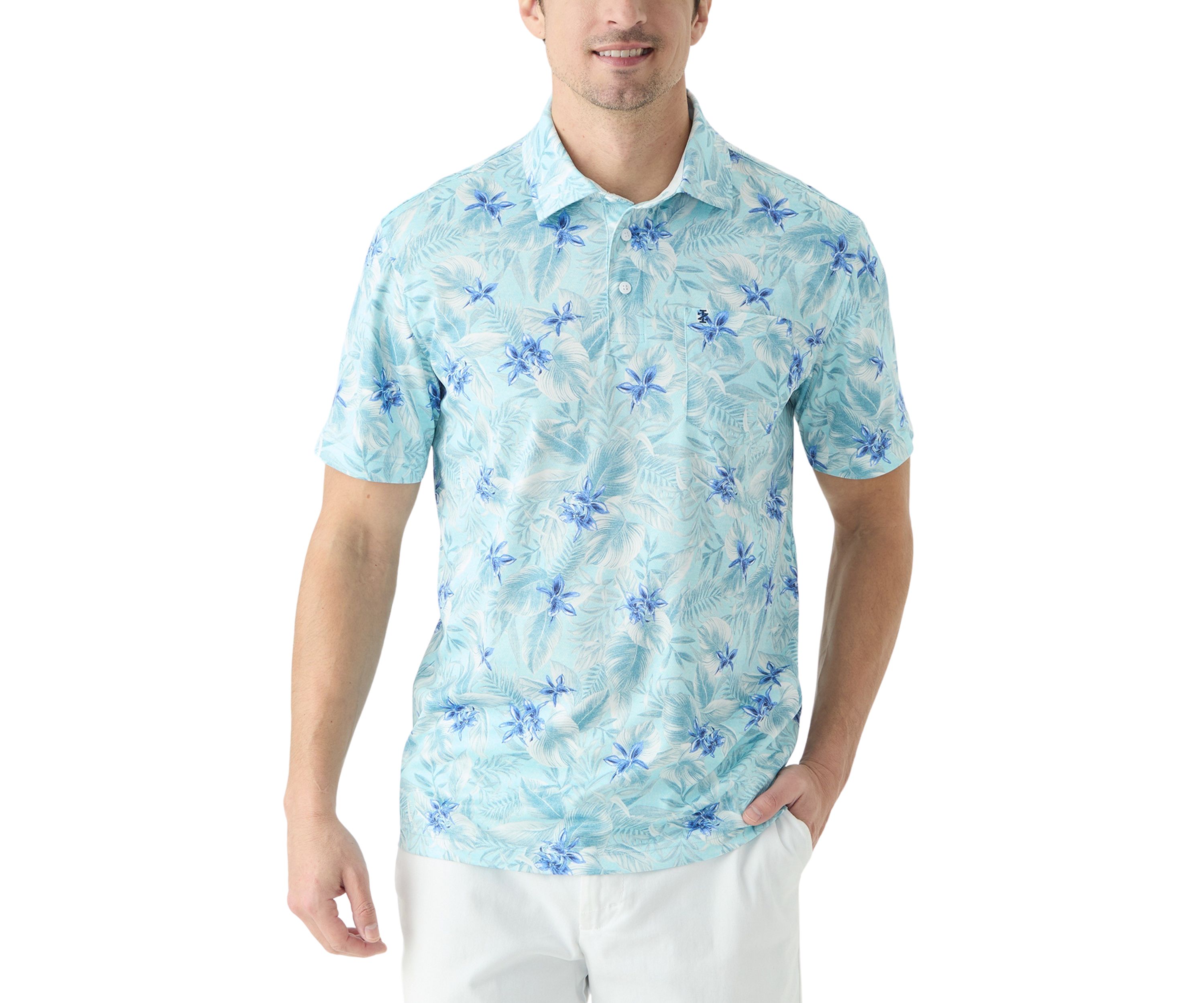Short Sleeve Printed Performance Polo Shirt