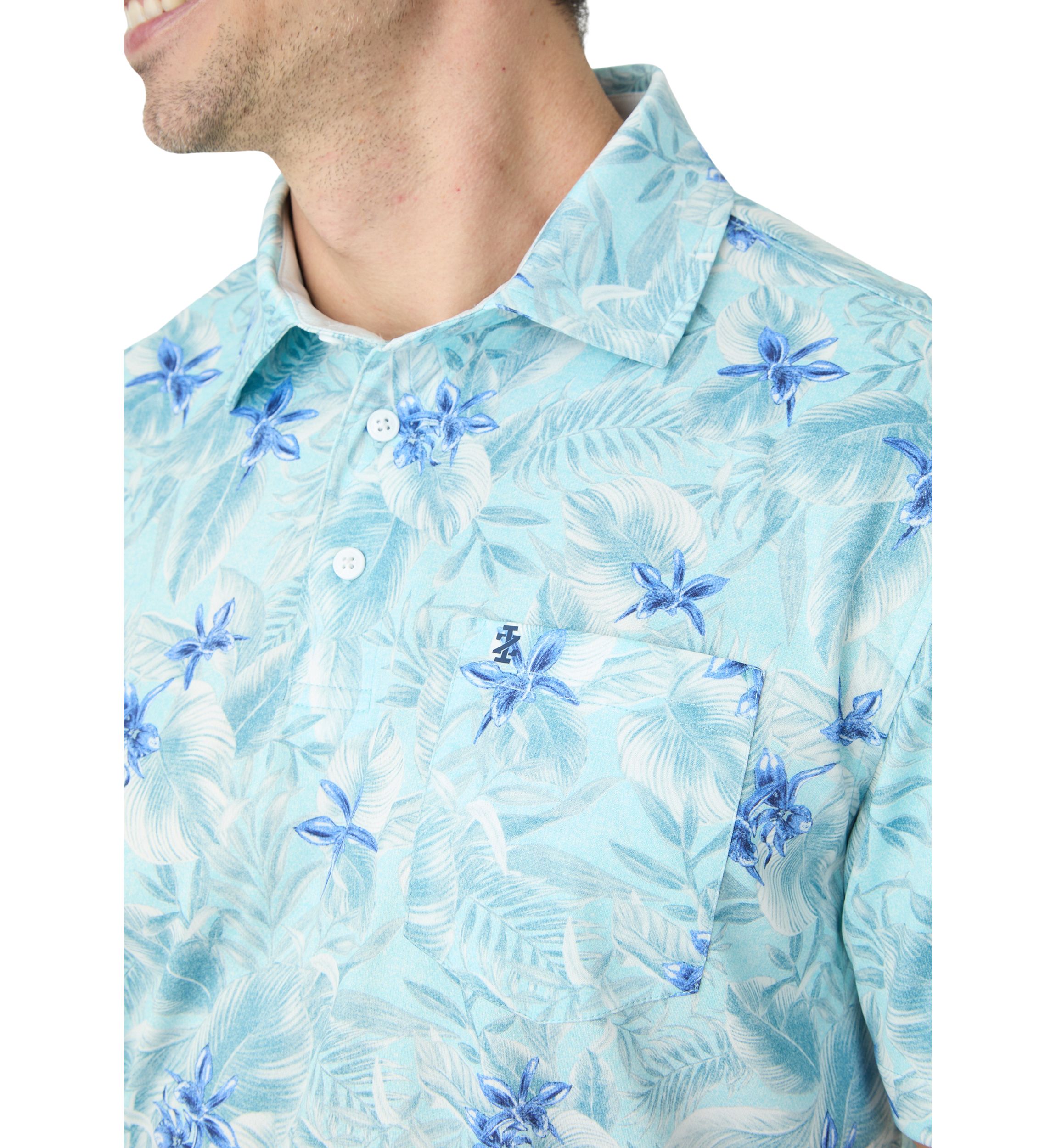 Short Sleeve Printed Performance Polo Shirt