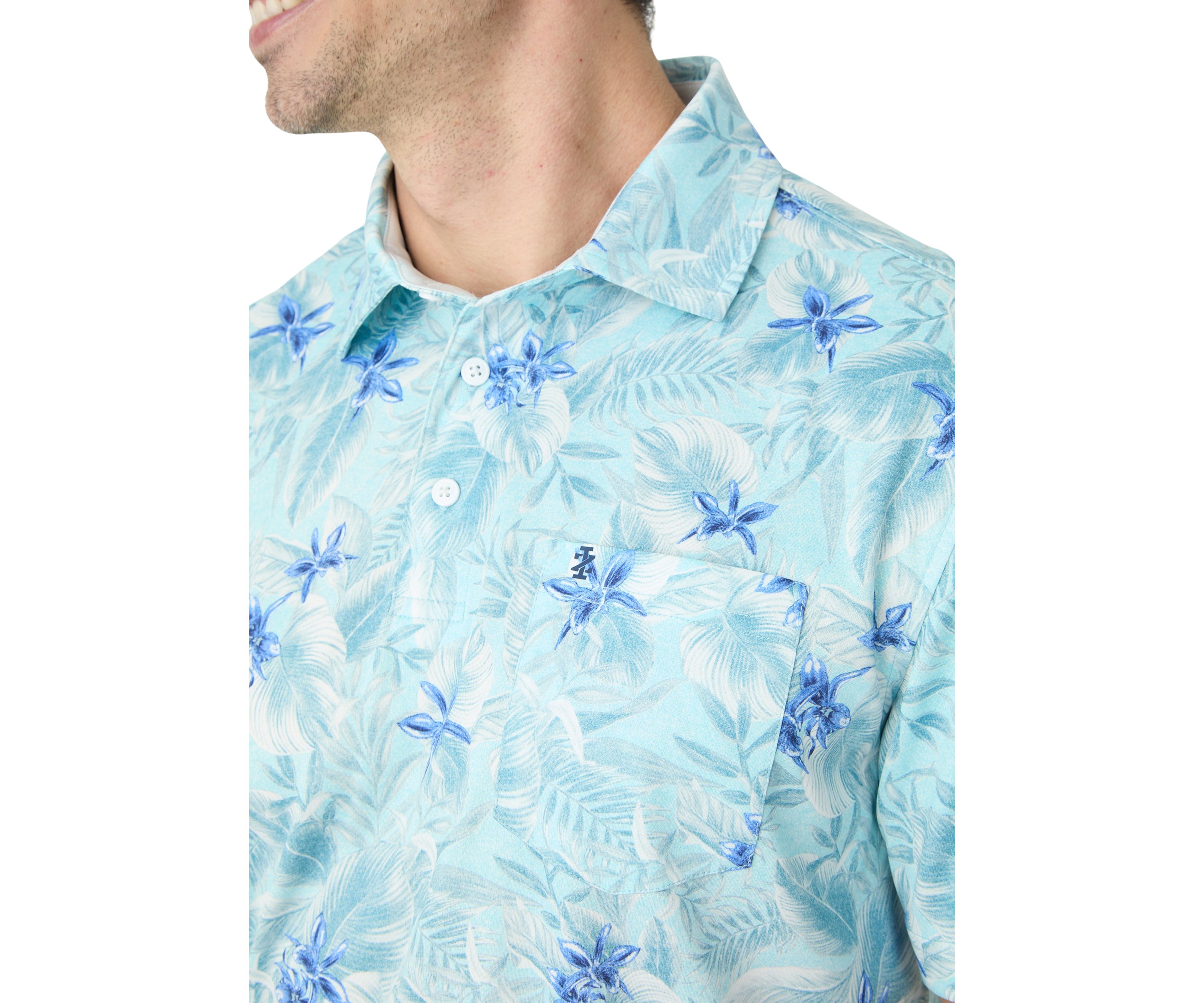 Short Sleeve Printed Performance Polo Shirt