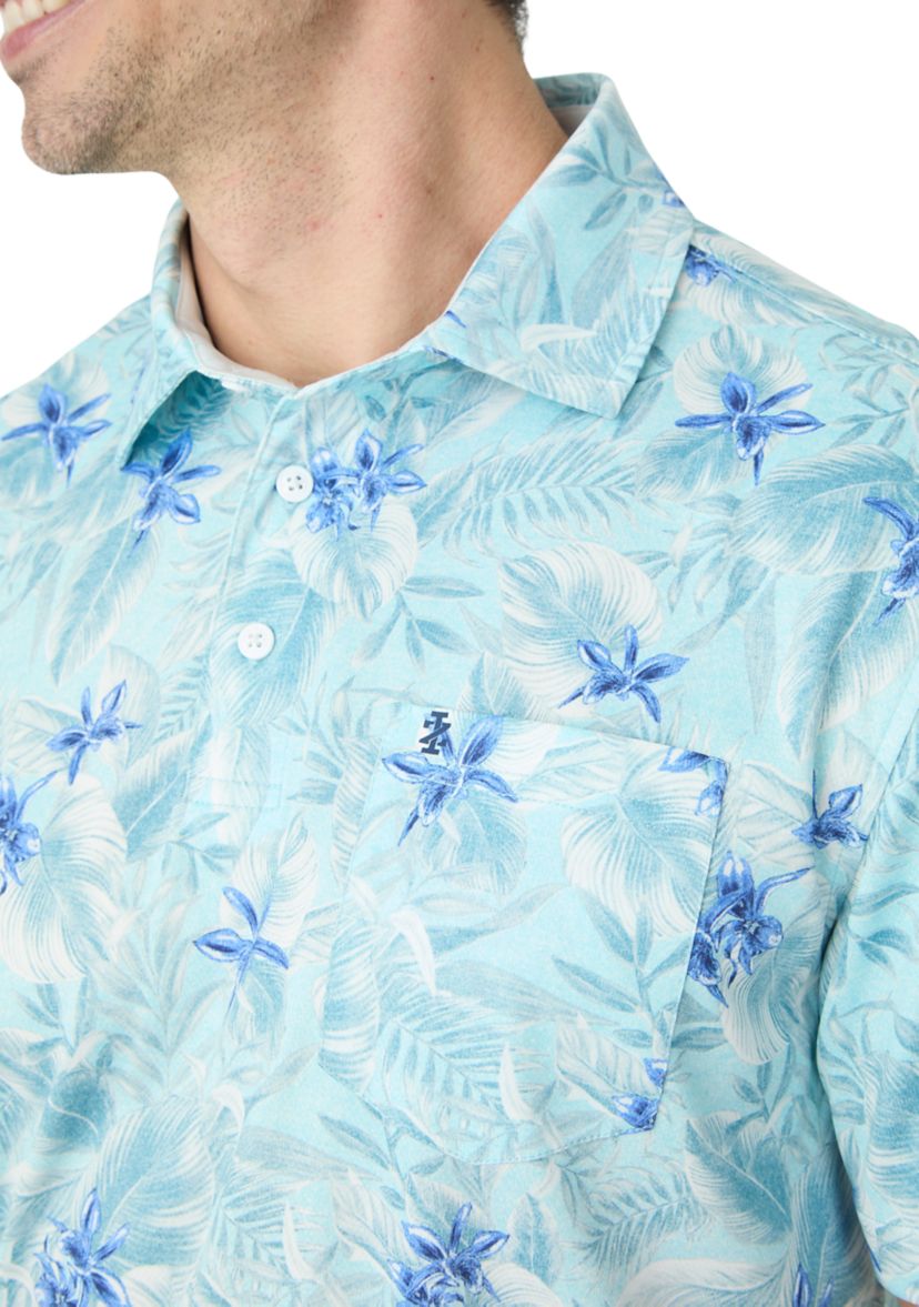 Short Sleeve Printed Performance Polo Shirt