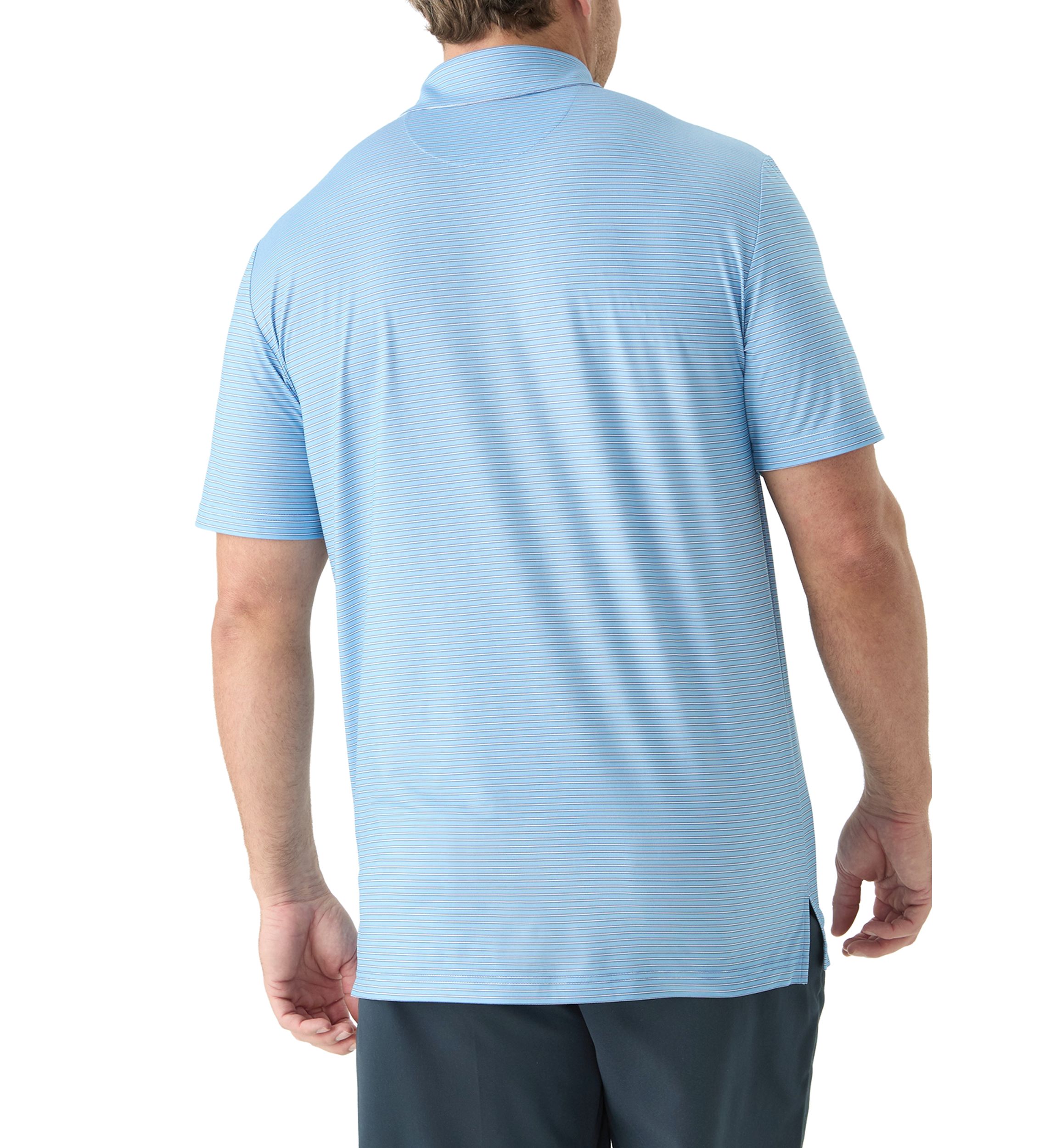 Big & Tall Swinglfex Elite Clubhouse Mini Stripe Golf Polo Shirt