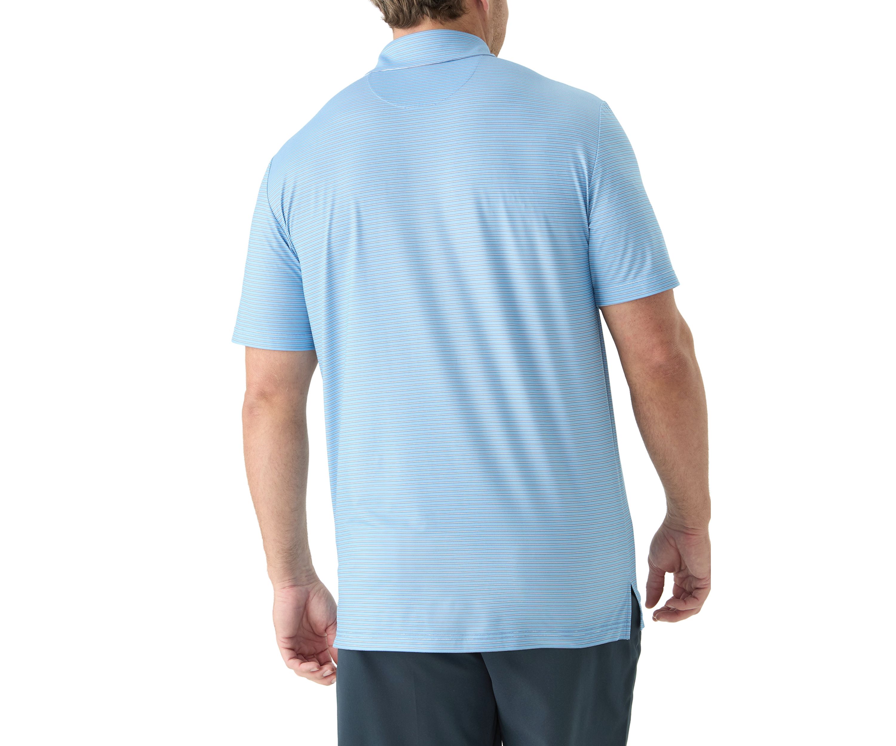 Big & Tall Swinglfex Elite Clubhouse Mini Stripe Golf Polo Shirt