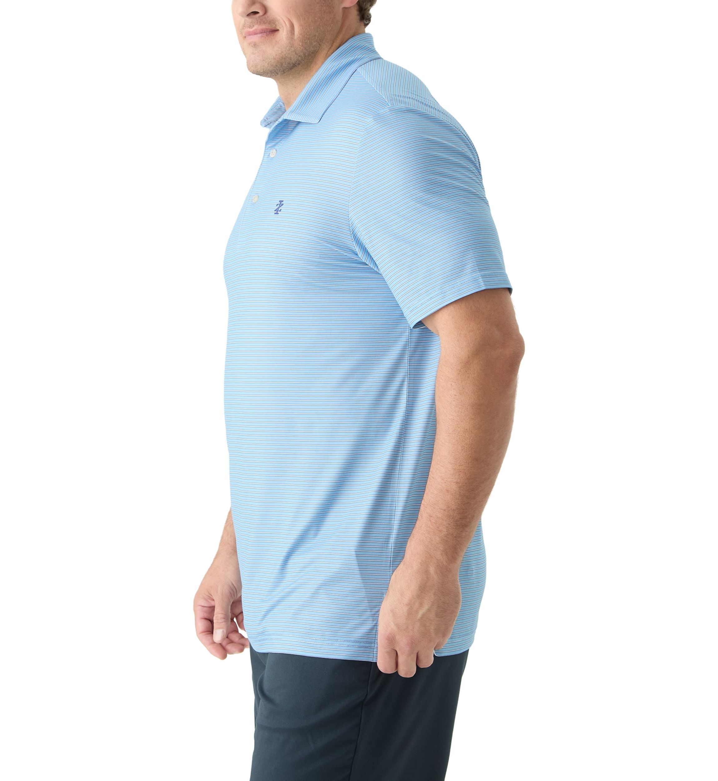 Big & Tall Swinglfex Elite Clubhouse Mini Stripe Golf Polo Shirt