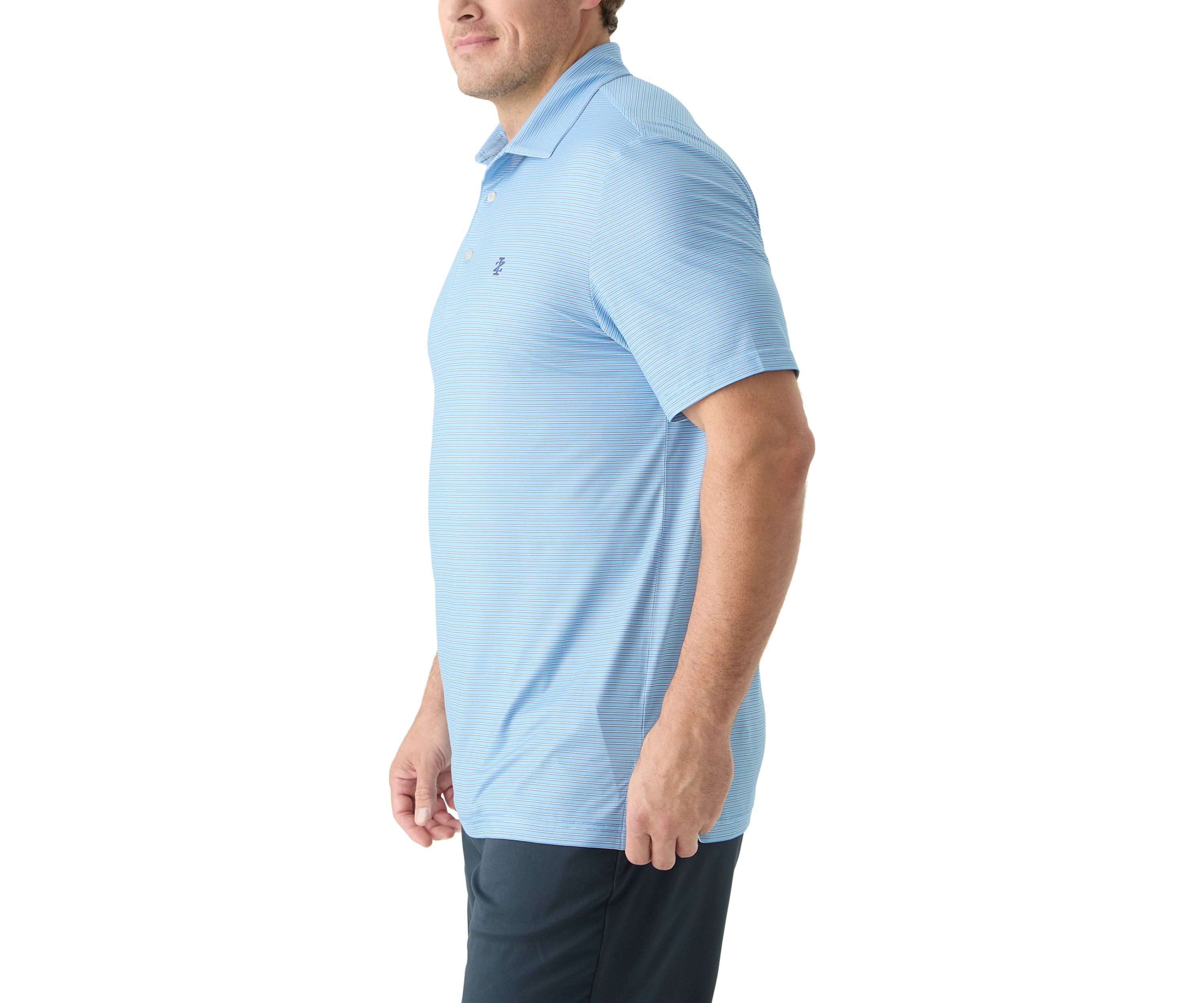 Big & Tall Swinglfex Elite Clubhouse Mini Stripe Golf Polo Shirt