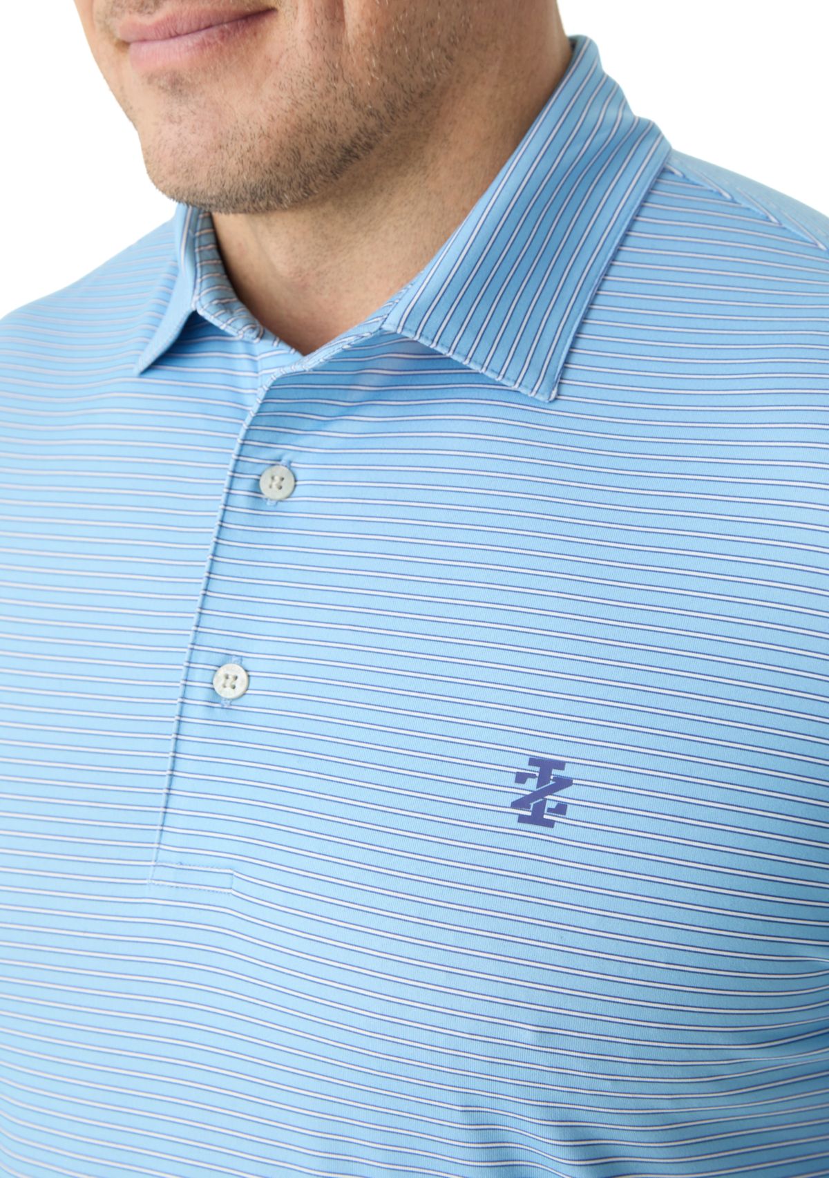 Big & Tall Swinglfex Elite Clubhouse Mini Stripe Golf Polo Shirt