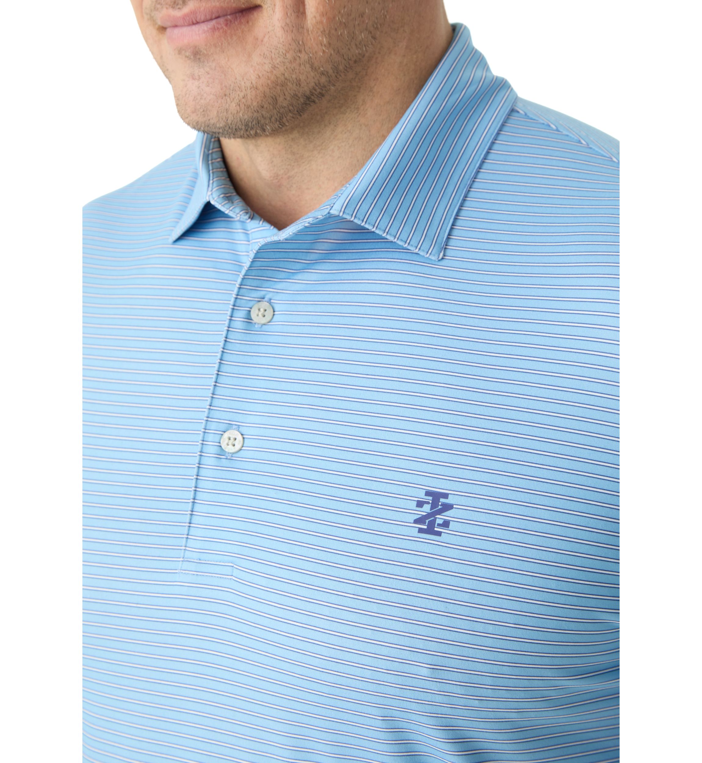 Big & Tall Swinglfex Elite Clubhouse Mini Stripe Golf Polo Shirt