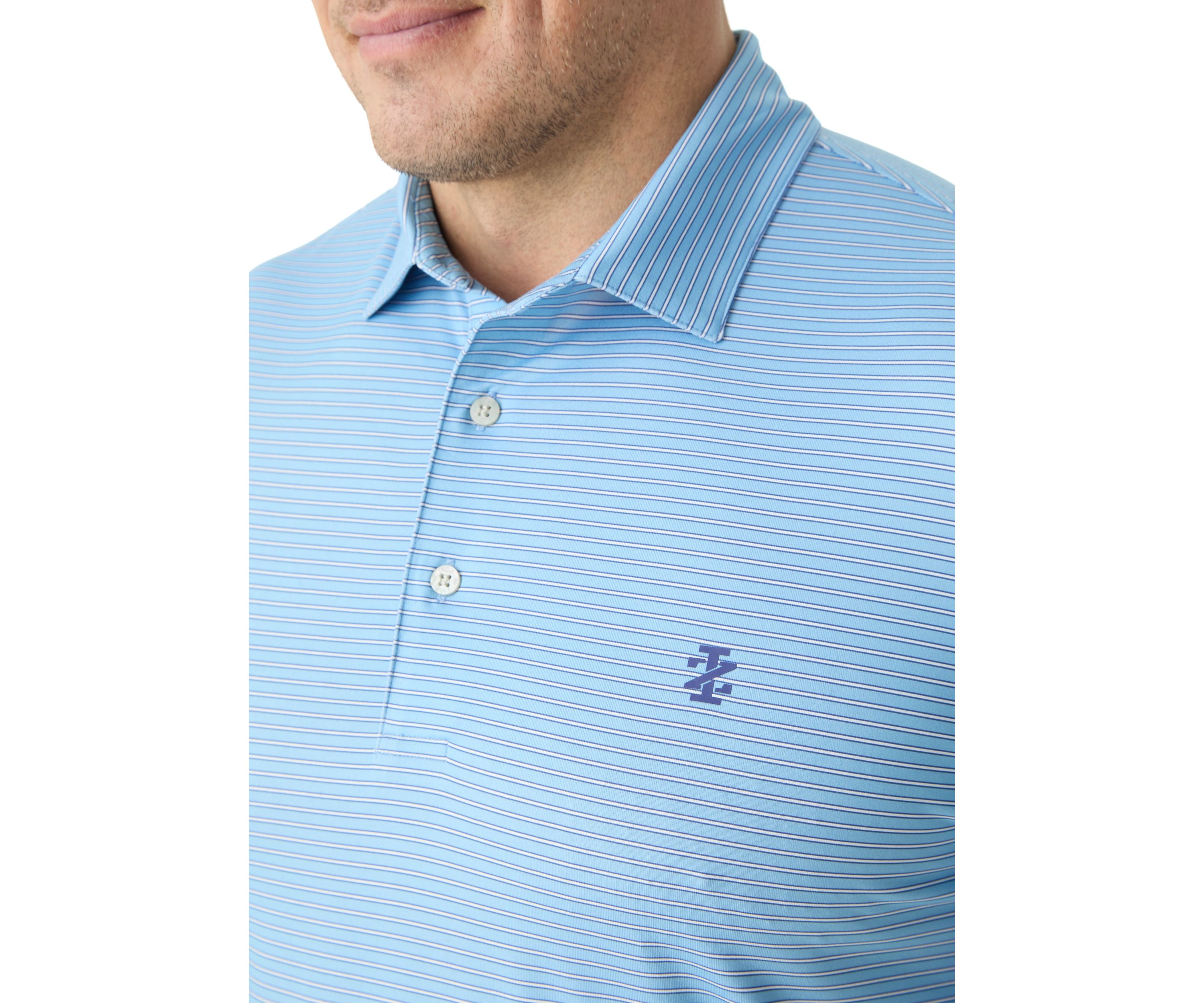 Big & Tall Swinglfex Elite Clubhouse Mini Stripe Golf Polo Shirt