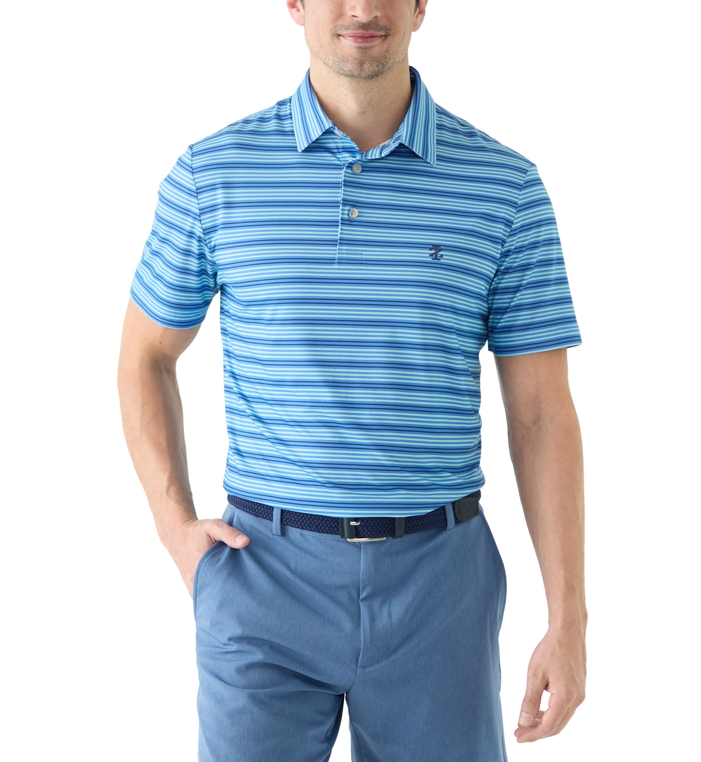 SwingFlex Elite Clubhouse Stripe Polo Shirt 
