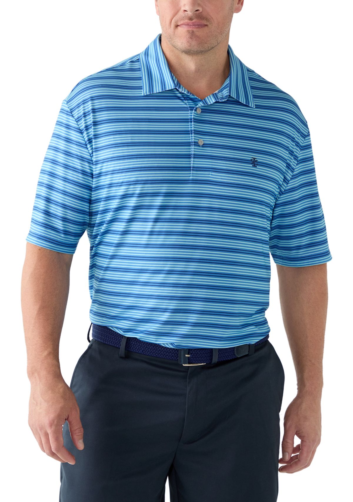 Big & Tall SwingFlex Elite Clubhouse Multi Stripe Polo Shirt 