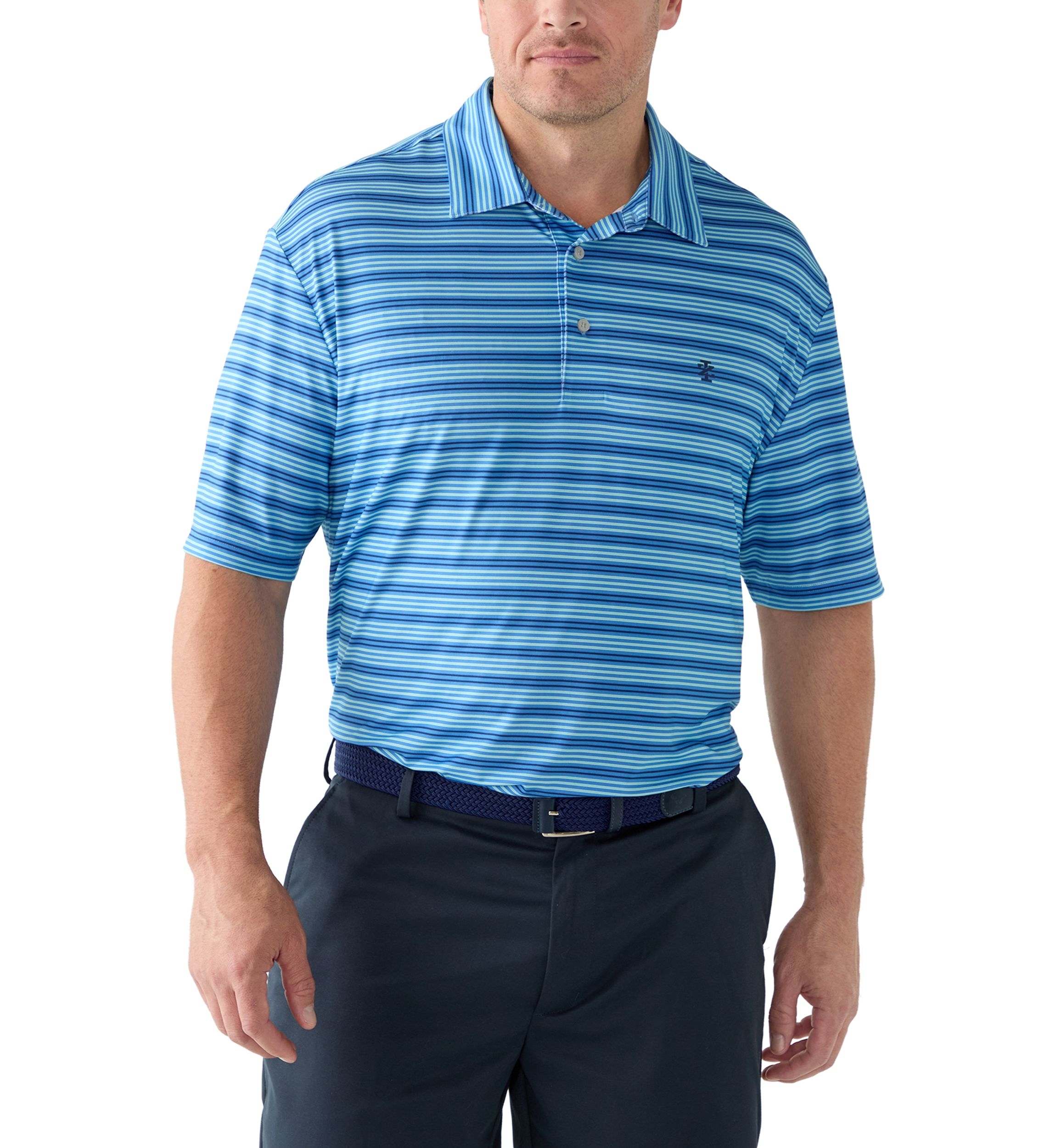 Big & Tall SwingFlex Elite Clubhouse Multi Stripe Polo Shirt 
