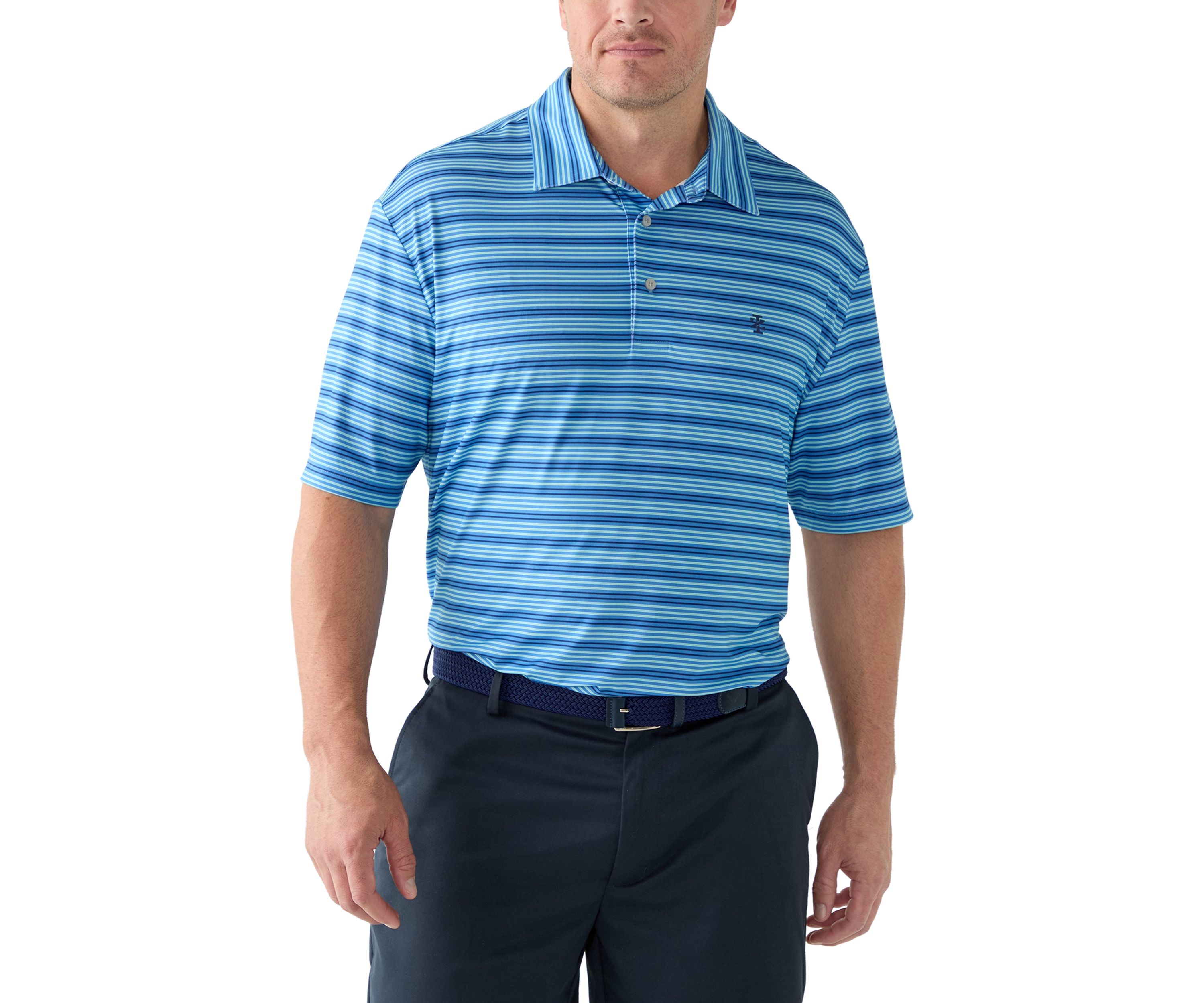 Big & Tall SwingFlex Elite Clubhouse Multi Stripe Polo Shirt 