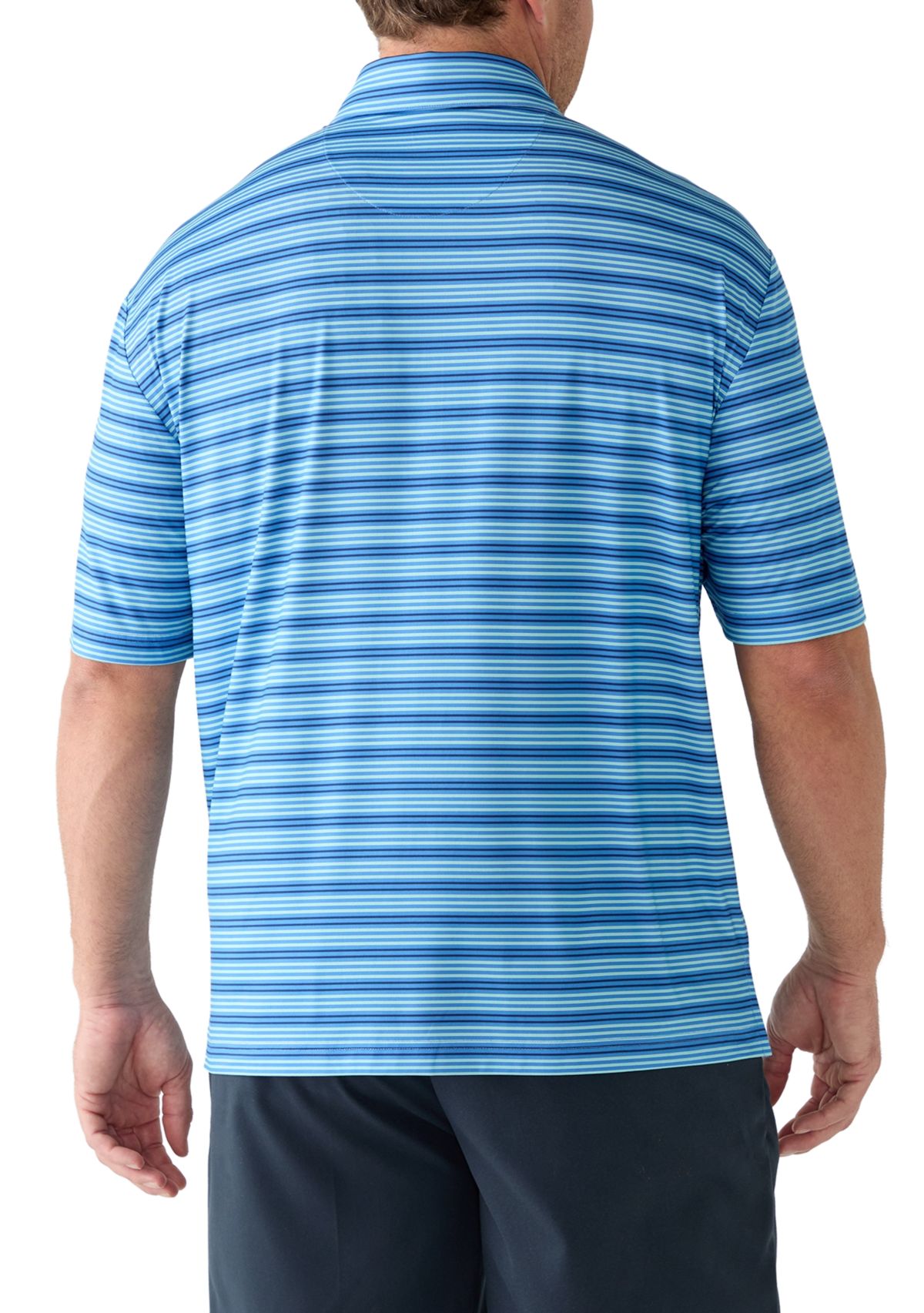 Big & Tall SwingFlex Elite Clubhouse Multi Stripe Polo Shirt 