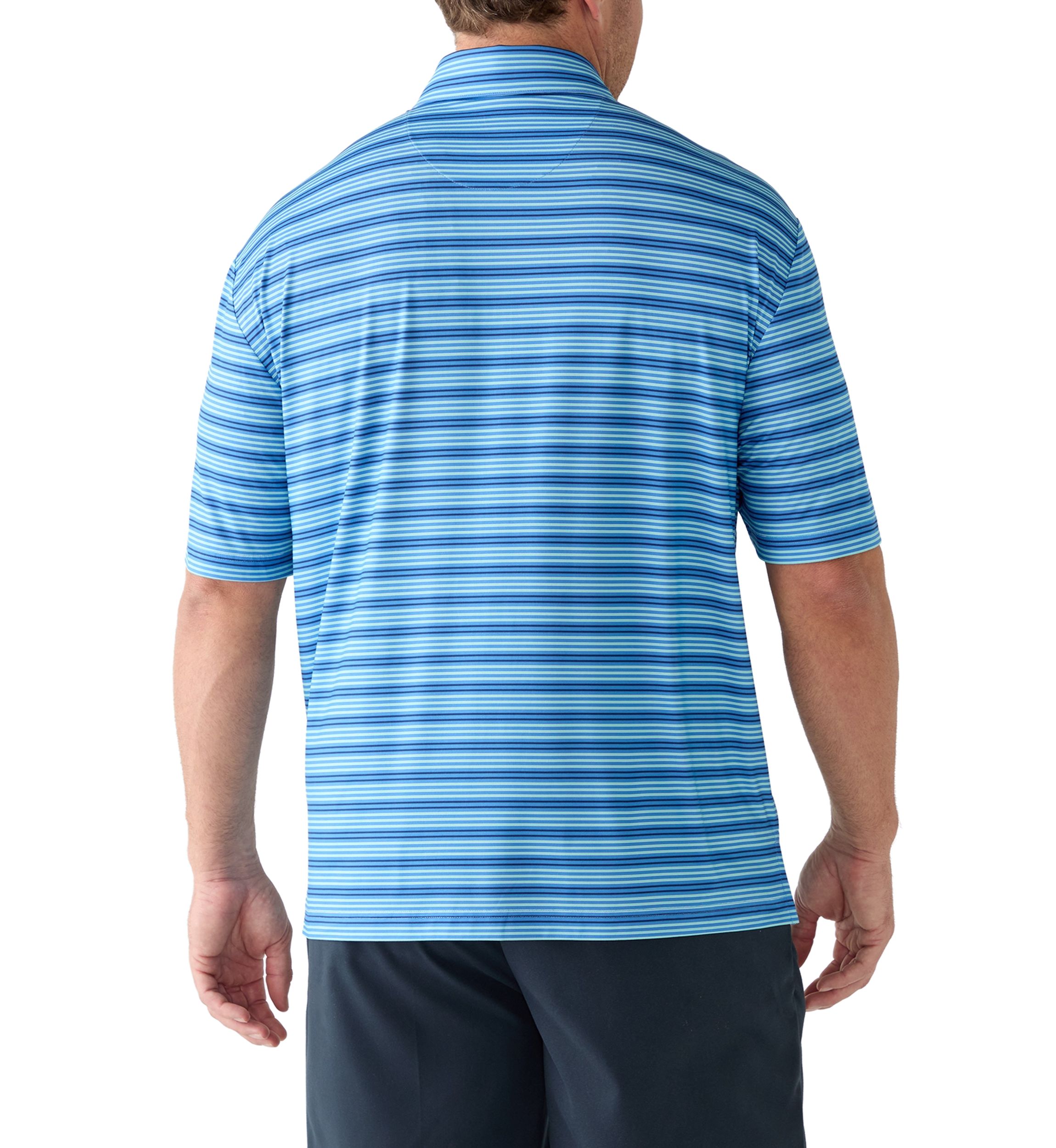 Big & Tall SwingFlex Elite Clubhouse Multi Stripe Polo Shirt 