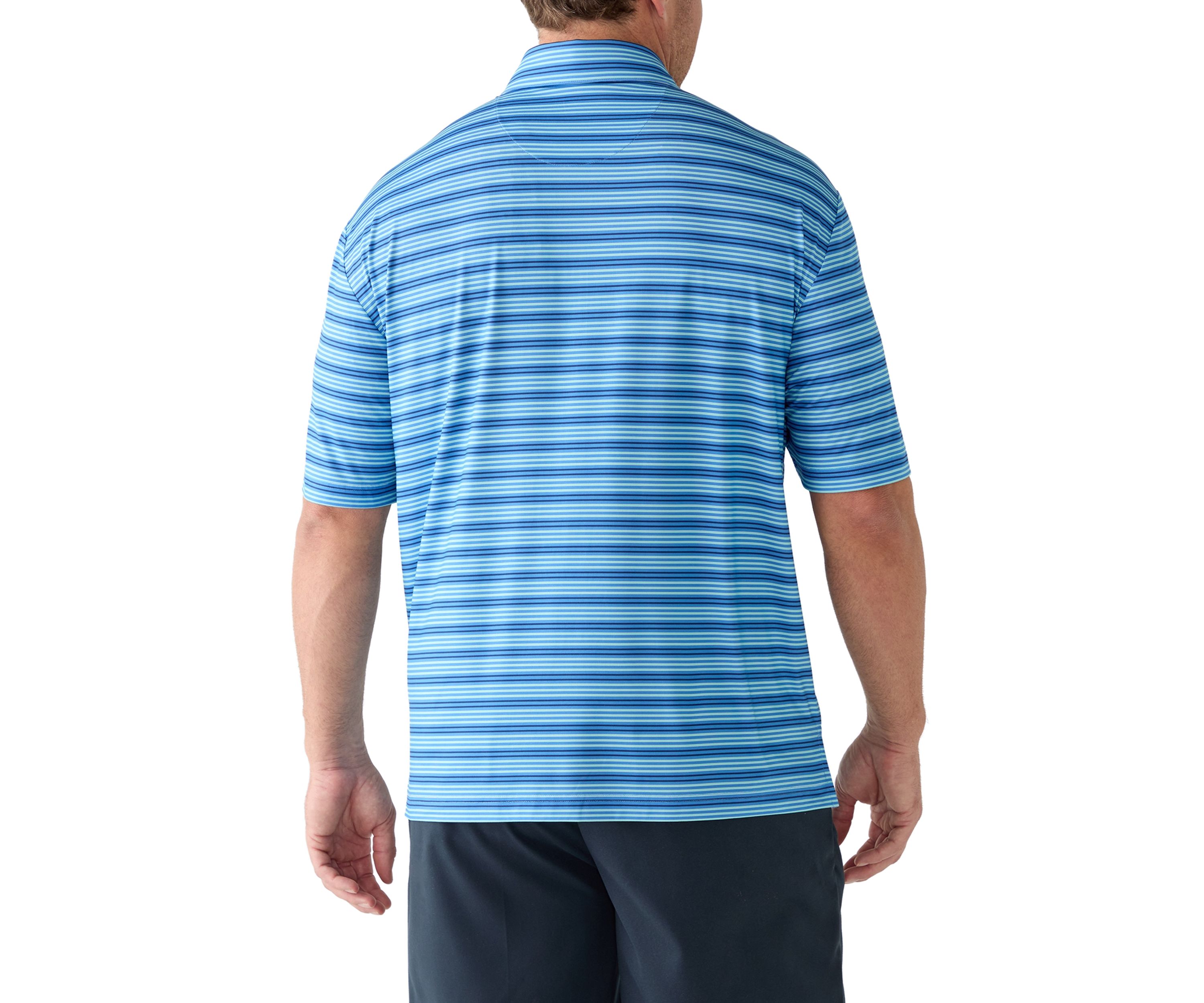 Big & Tall SwingFlex Elite Clubhouse Multi Stripe Polo Shirt 