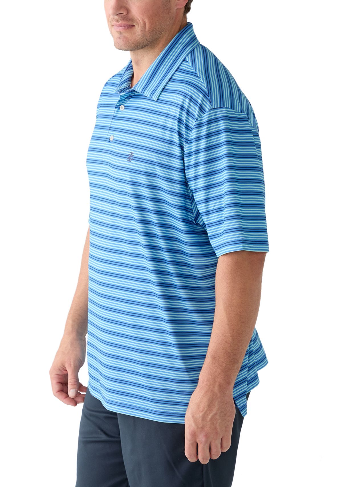 Big & Tall SwingFlex Elite Clubhouse Multi Stripe Polo Shirt 