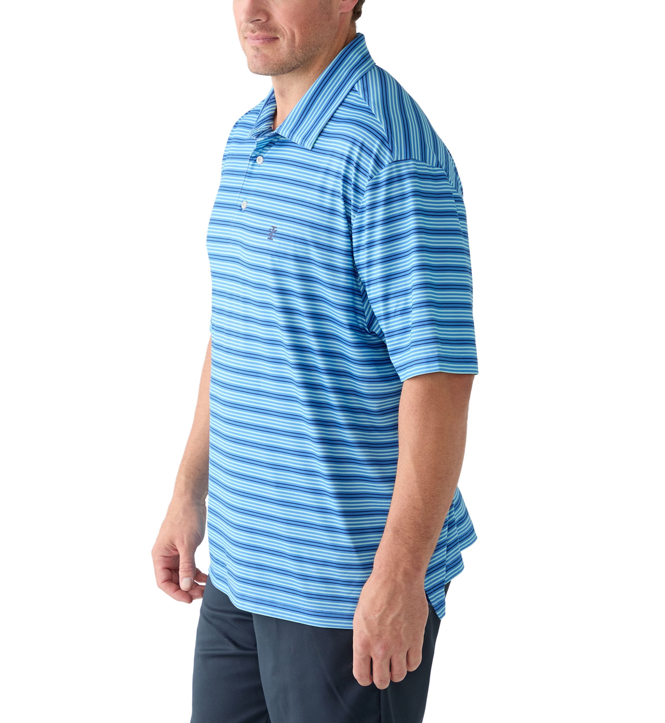 Big & Tall SwingFlex Elite Clubhouse Multi Stripe Polo Shirt 
