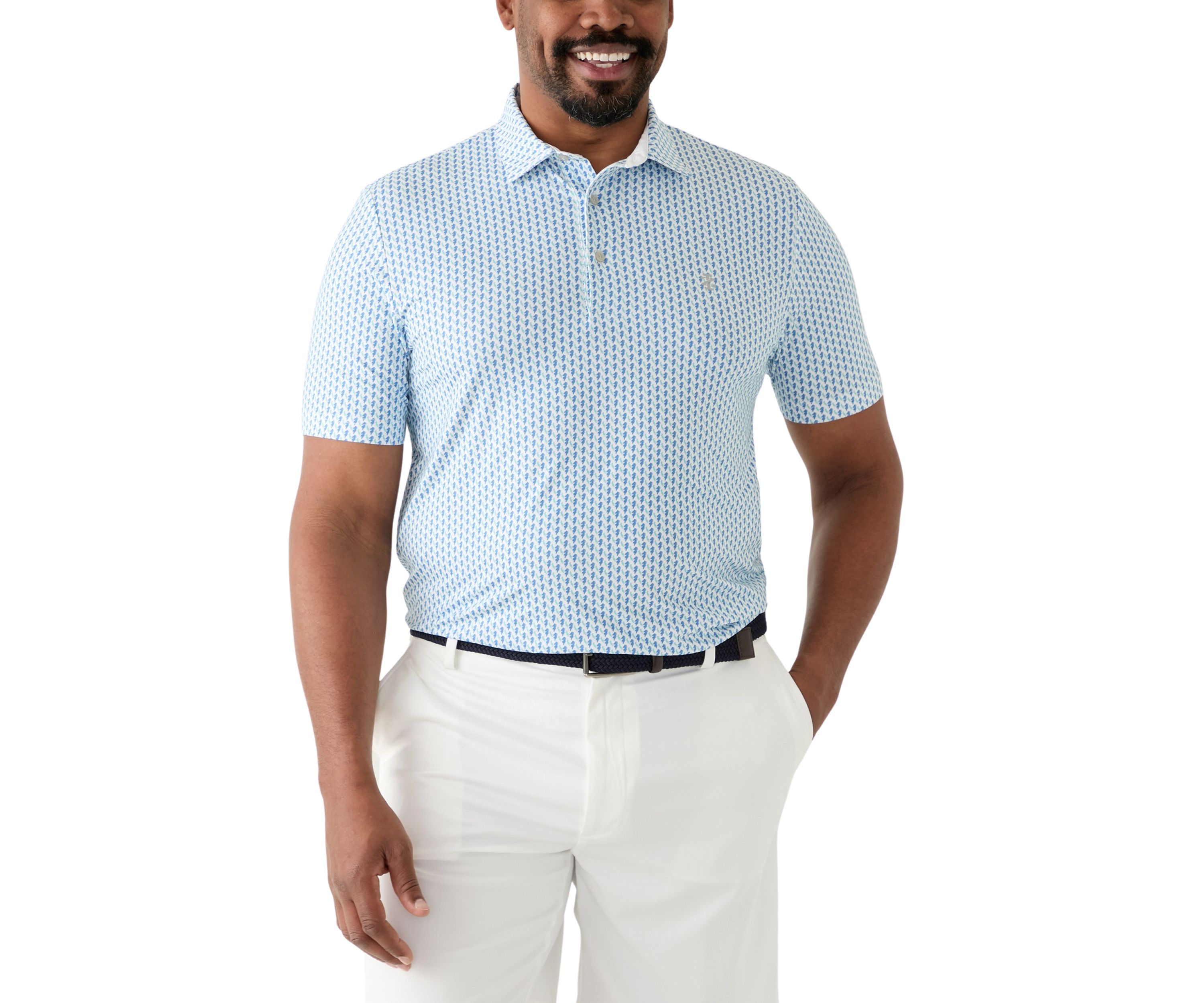Big & Tall Short Sleeve Hula Colada Print Polo Shirt 