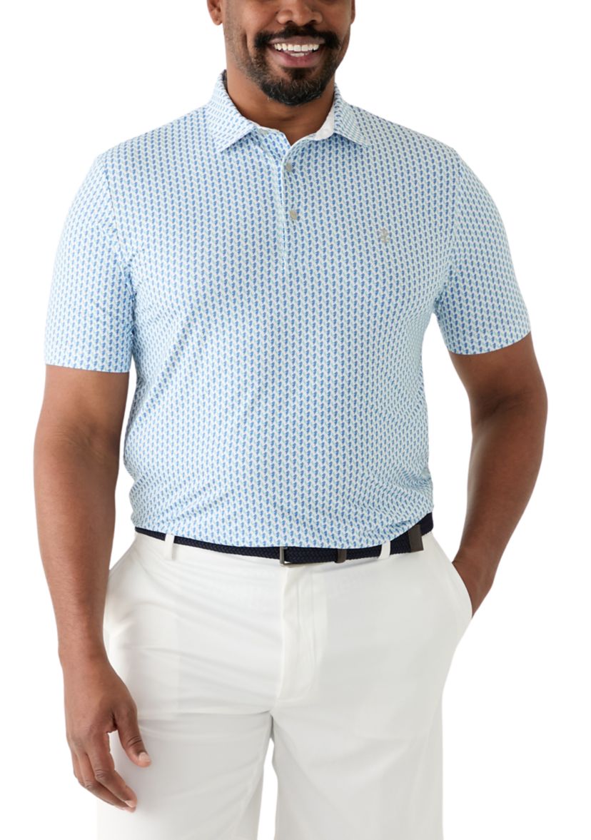Big & Tall Short Sleeve Hula Colada Print Polo Shirt 