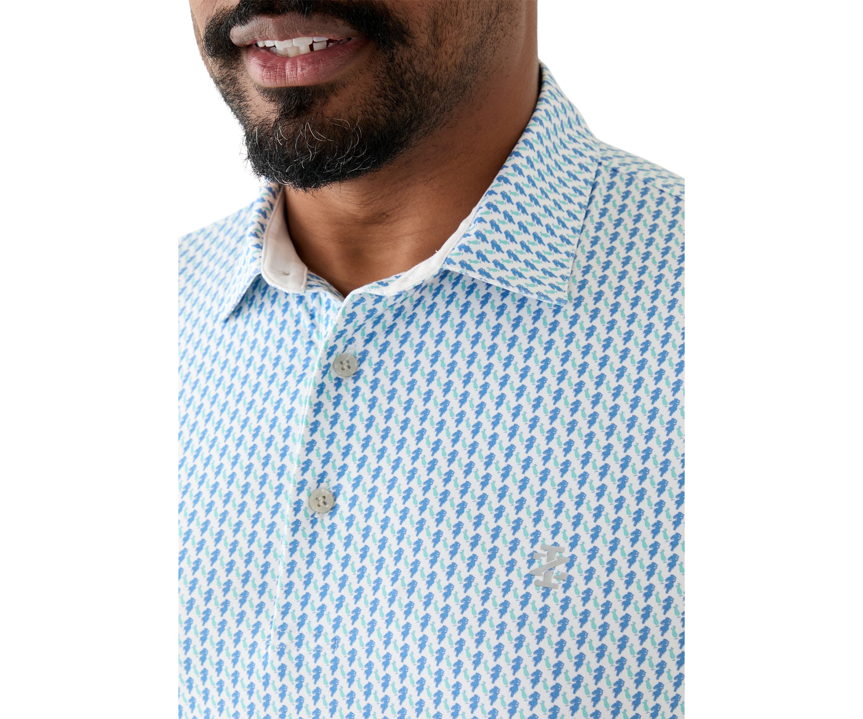 Big & Tall Short Sleeve Hula Colada Print Polo Shirt 