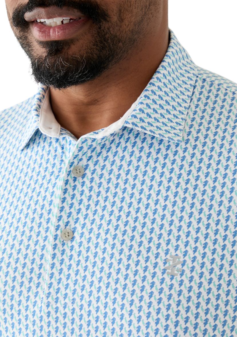 Big & Tall Short Sleeve Hula Colada Print Polo Shirt 