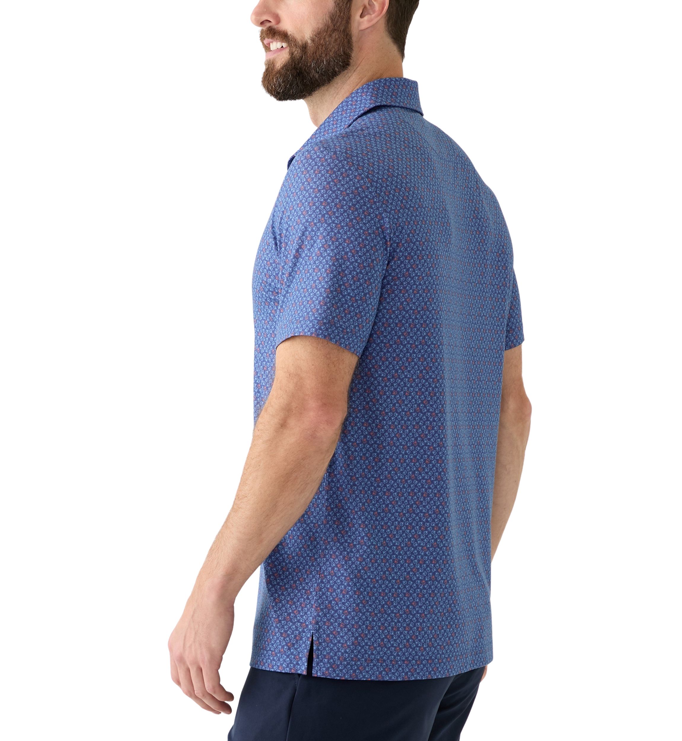 Short Sleeve Crab Print Polo Shirt 