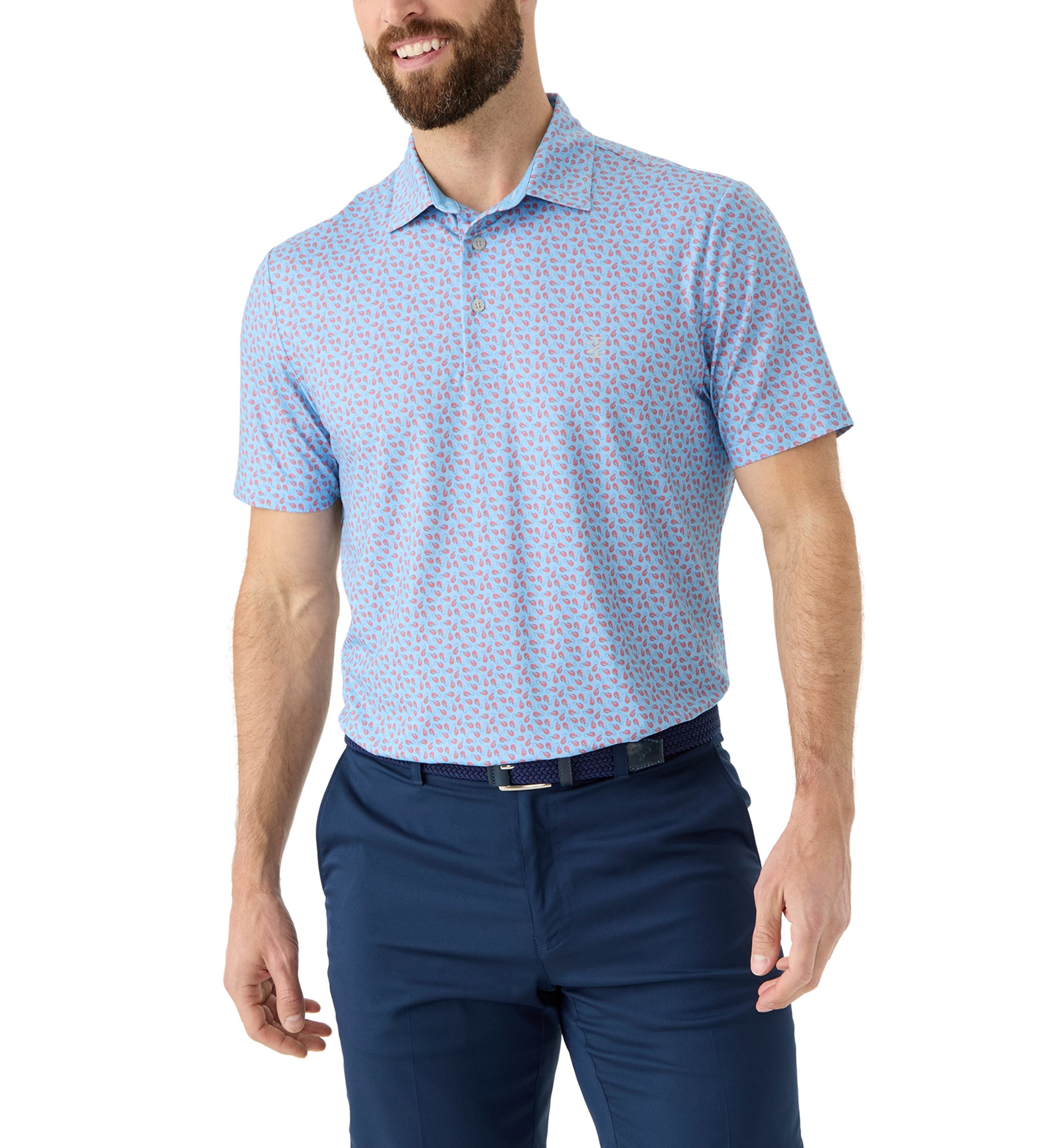 Crawfish Boil Print Polo Shirt