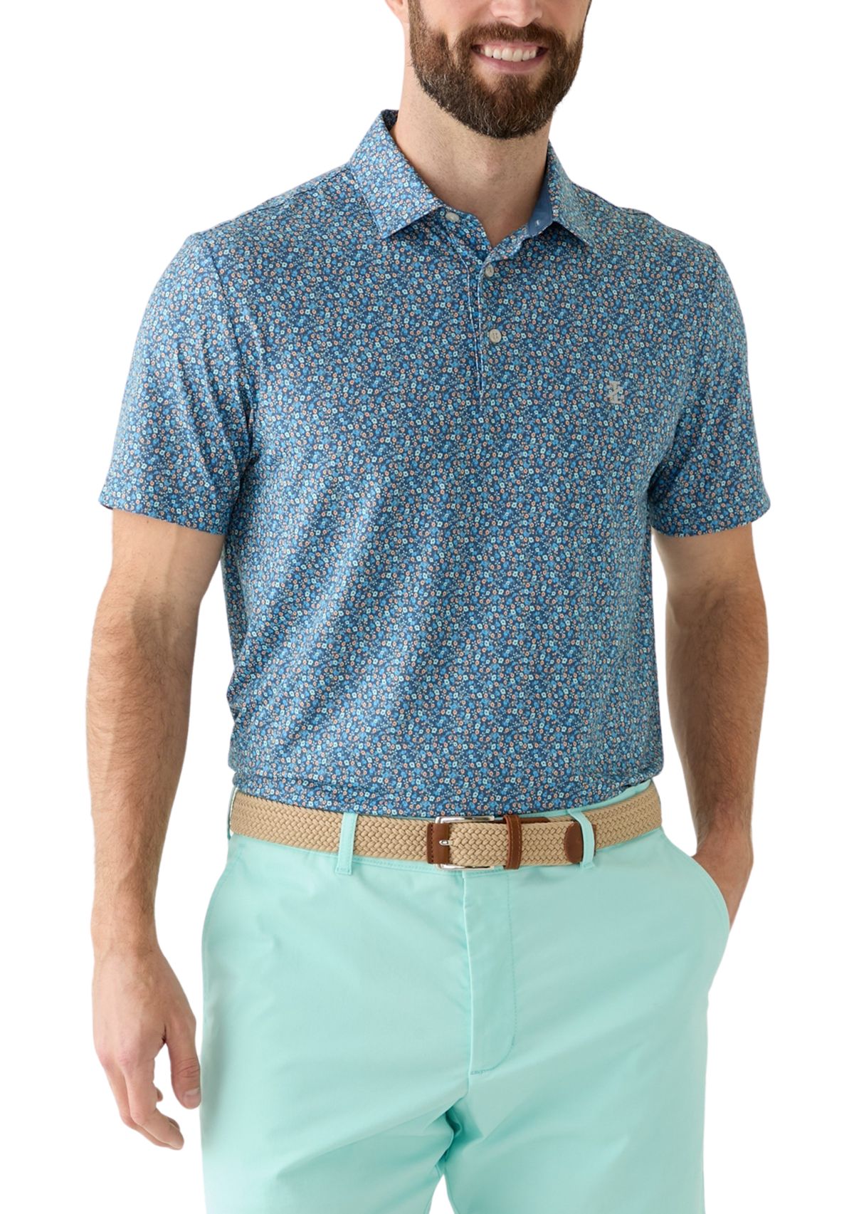 Ditsy Floral Print Polo Shirt 
