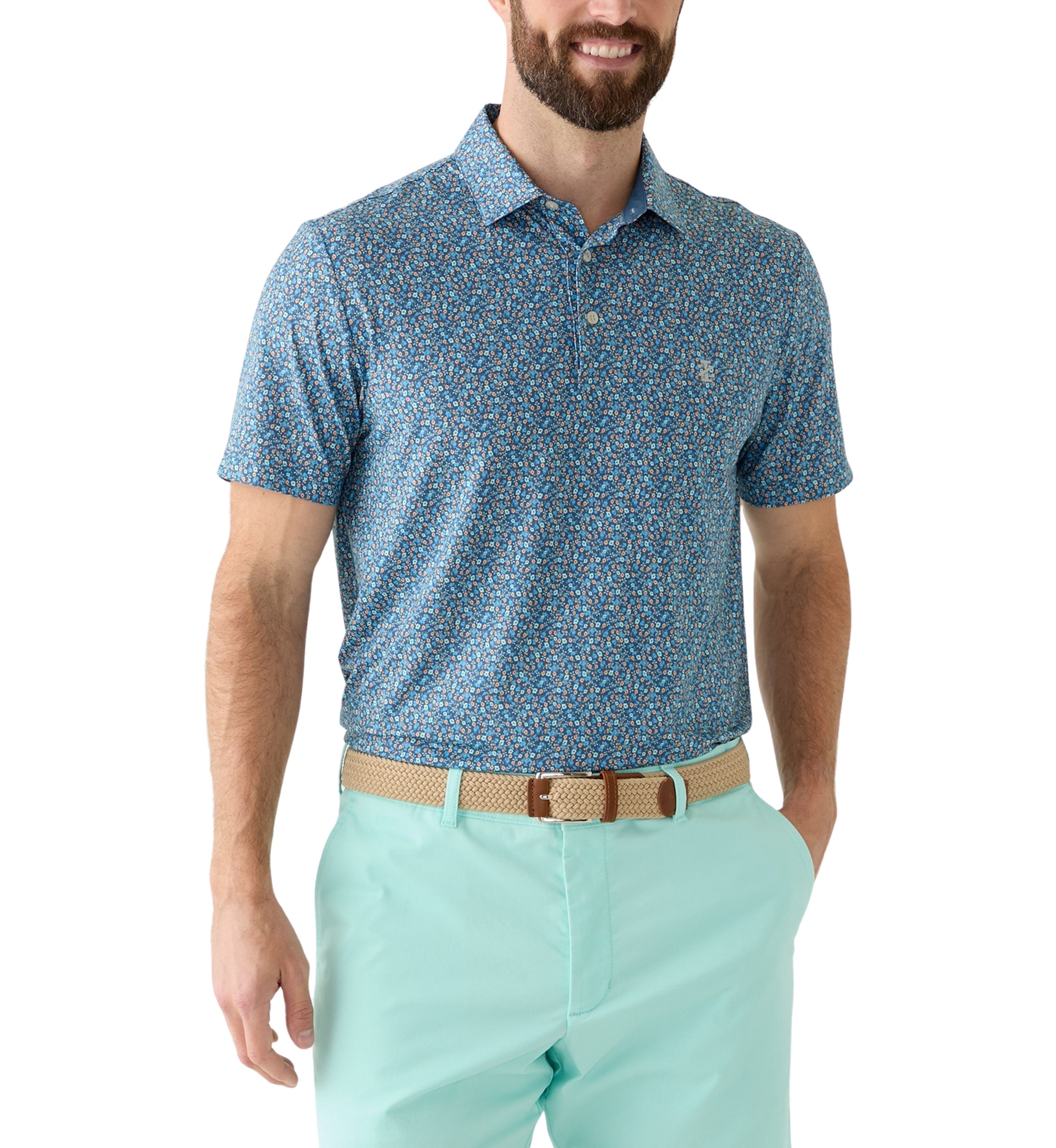 Ditsy Floral Print Polo Shirt 