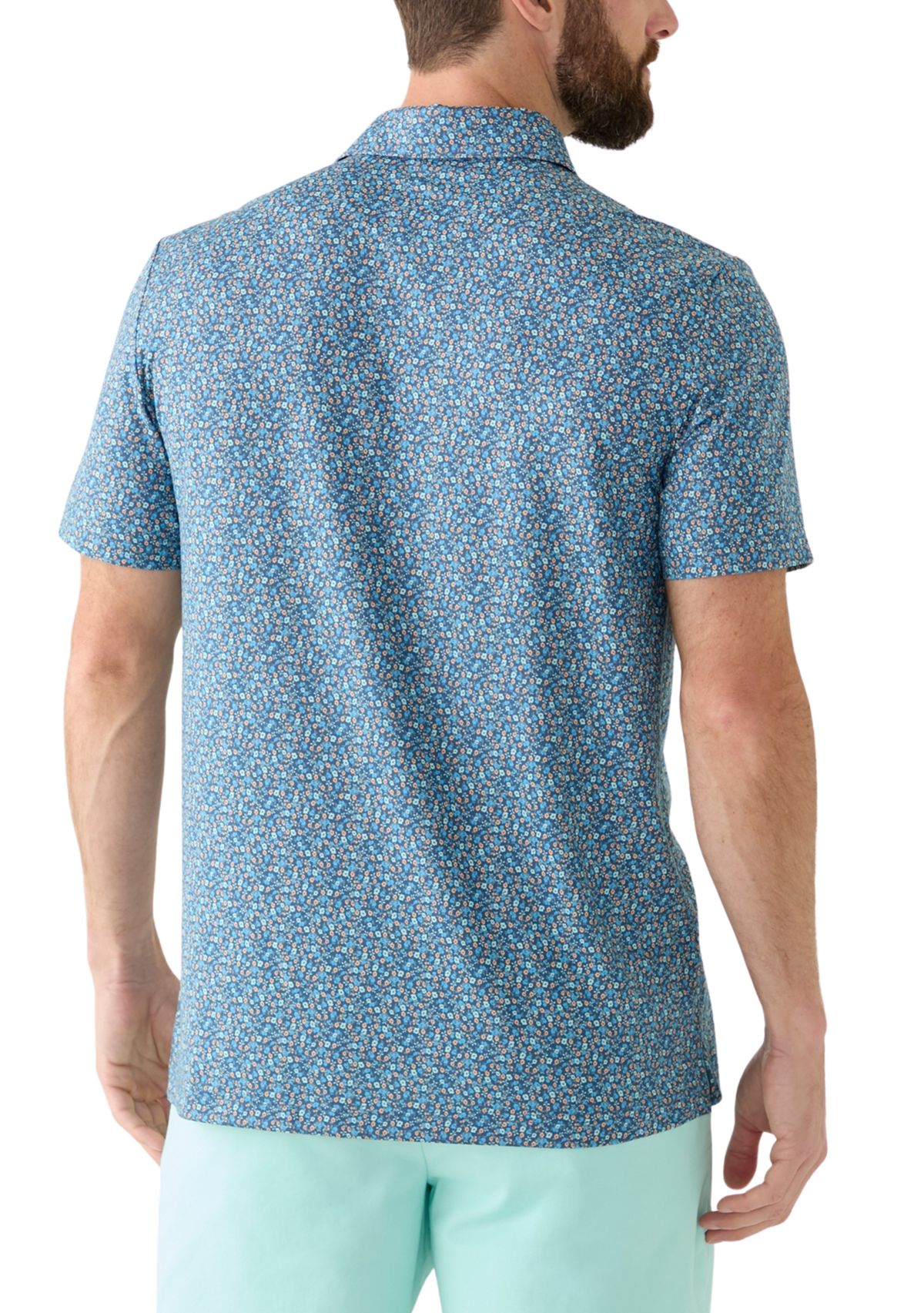 Ditsy Floral Print Polo Shirt 