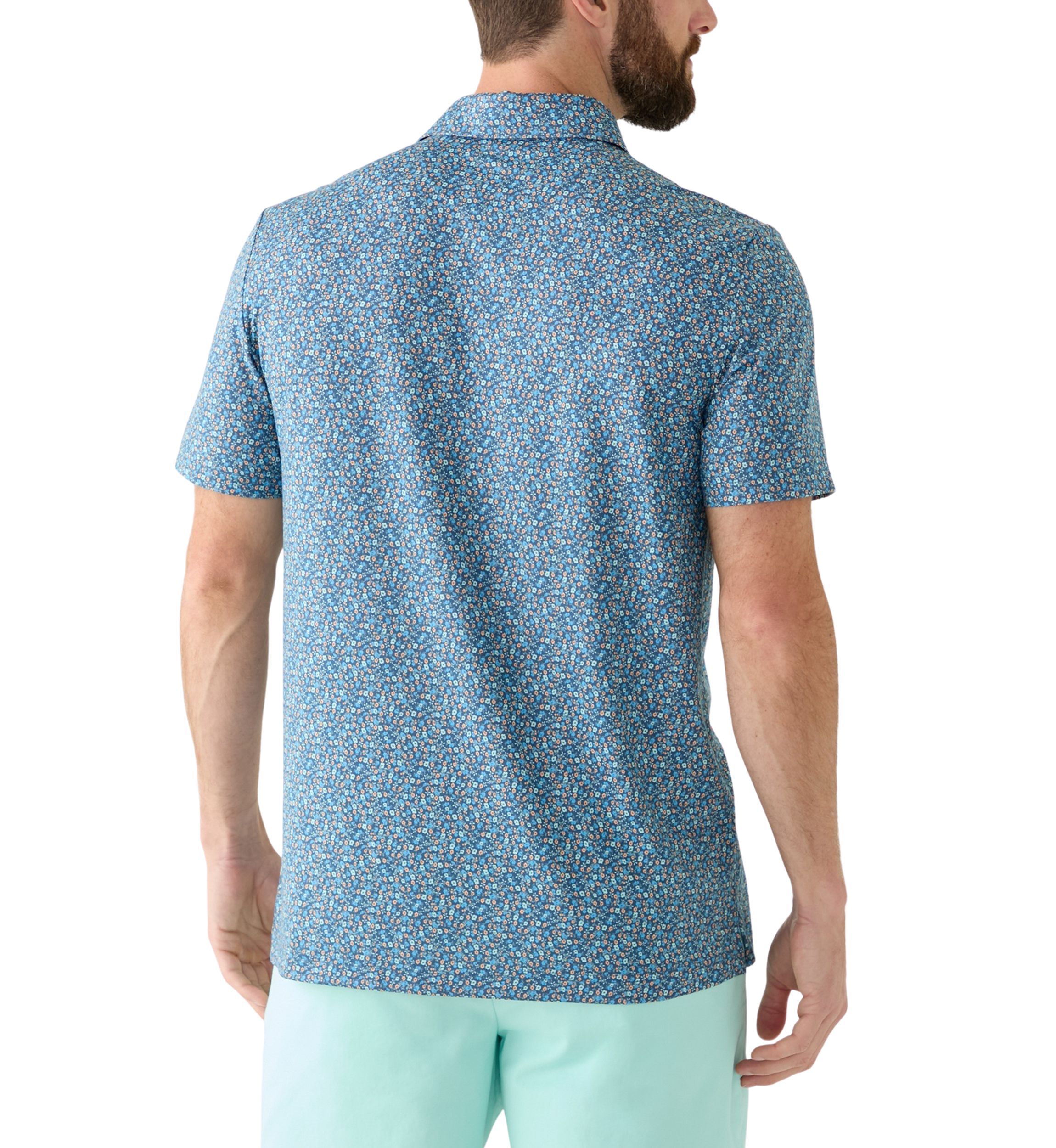 Ditsy Floral Print Polo Shirt 