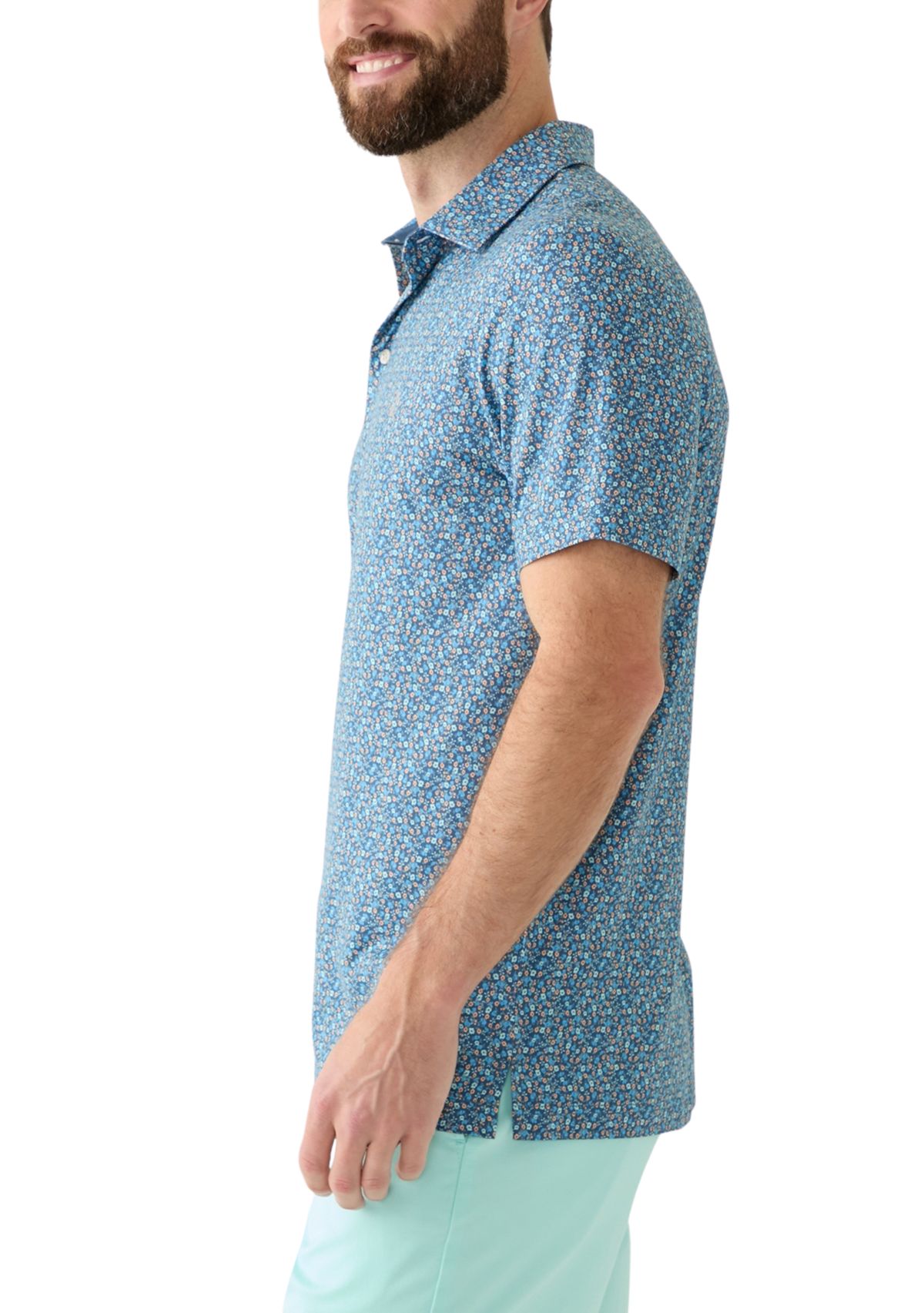 Ditsy Floral Print Polo Shirt 