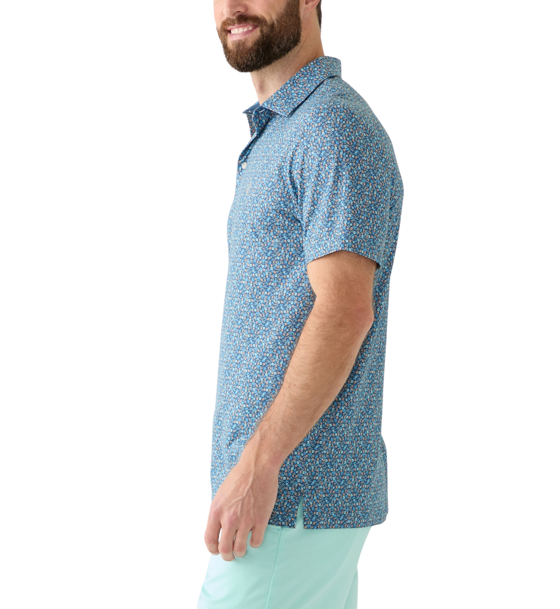 Ditsy Floral Print Polo Shirt 