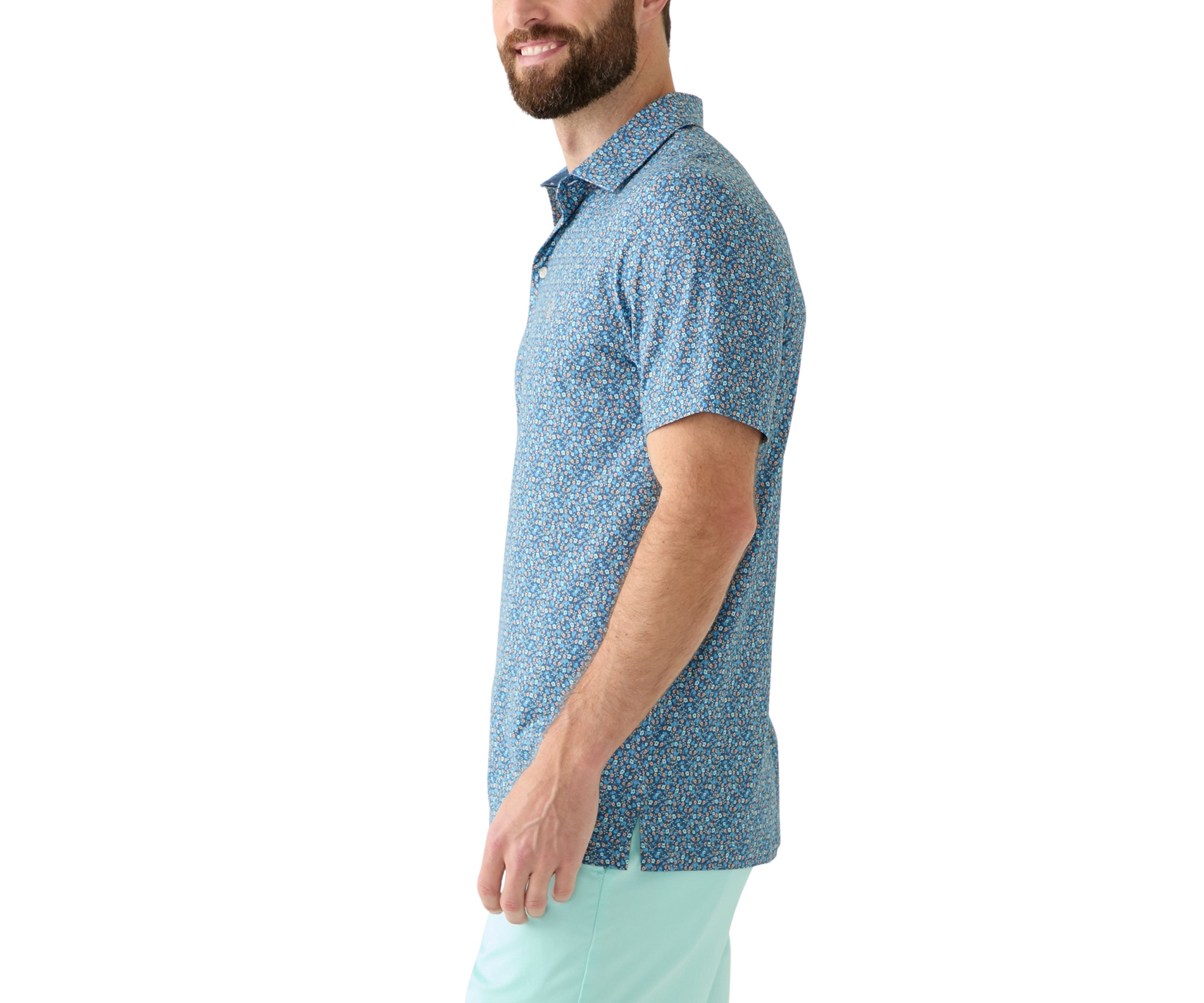Ditsy Floral Print Polo Shirt 
