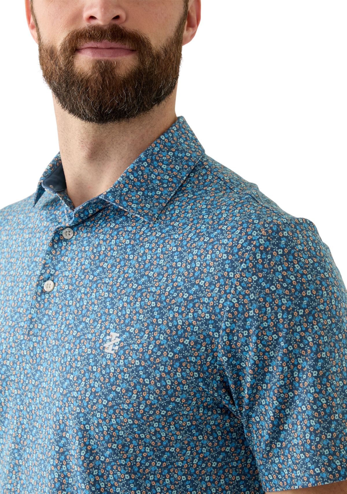 Ditsy Floral Print Polo Shirt 