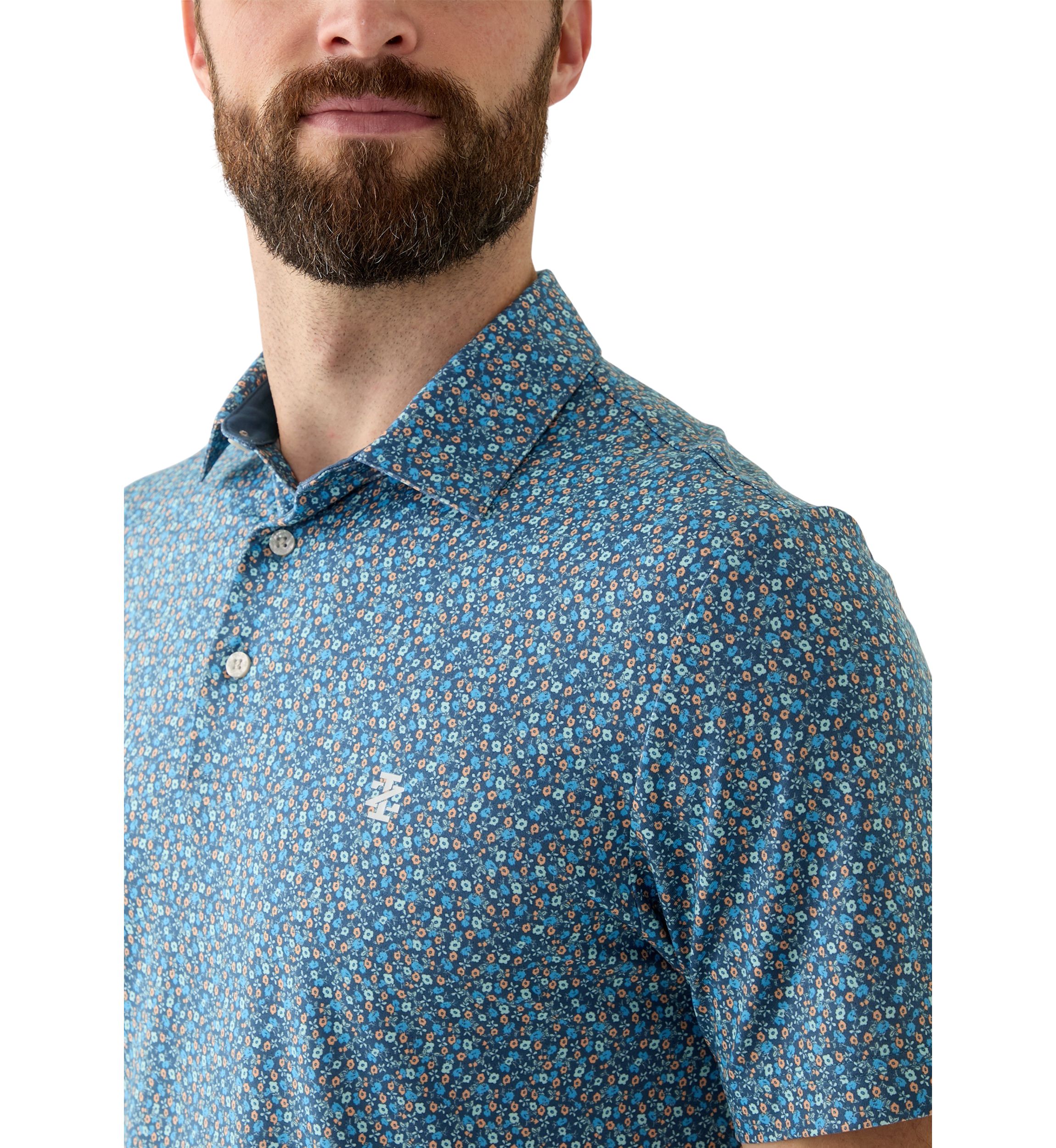 Ditsy Floral Print Polo Shirt 