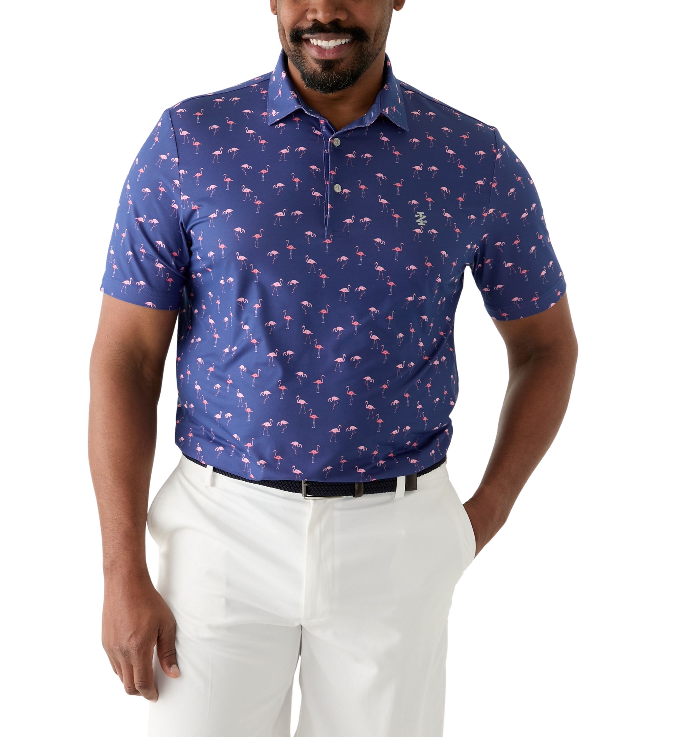 Big & Tall Flamingo Printed Polo Shirt 