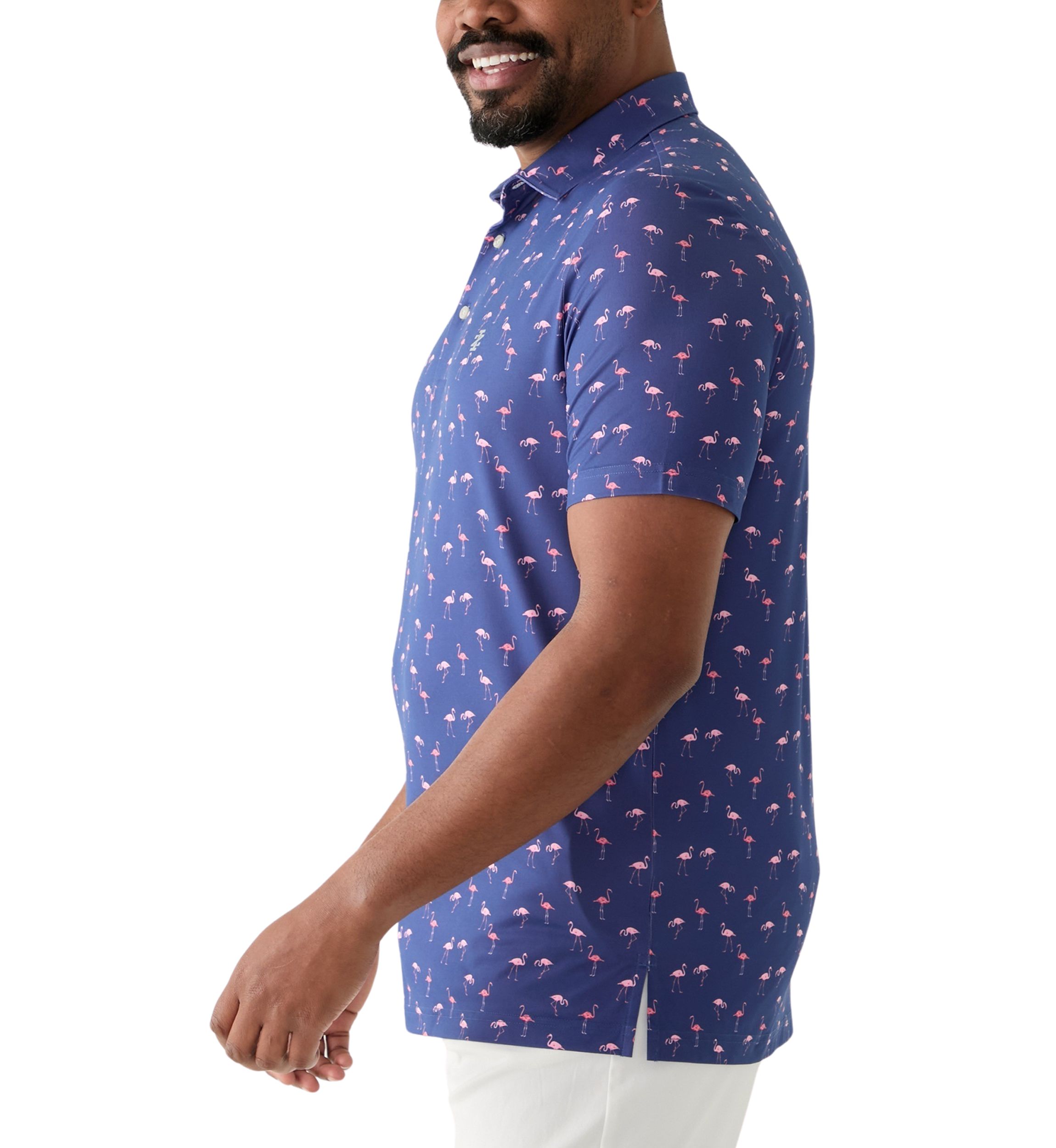 Big & Tall Flamingo Printed Polo Shirt 