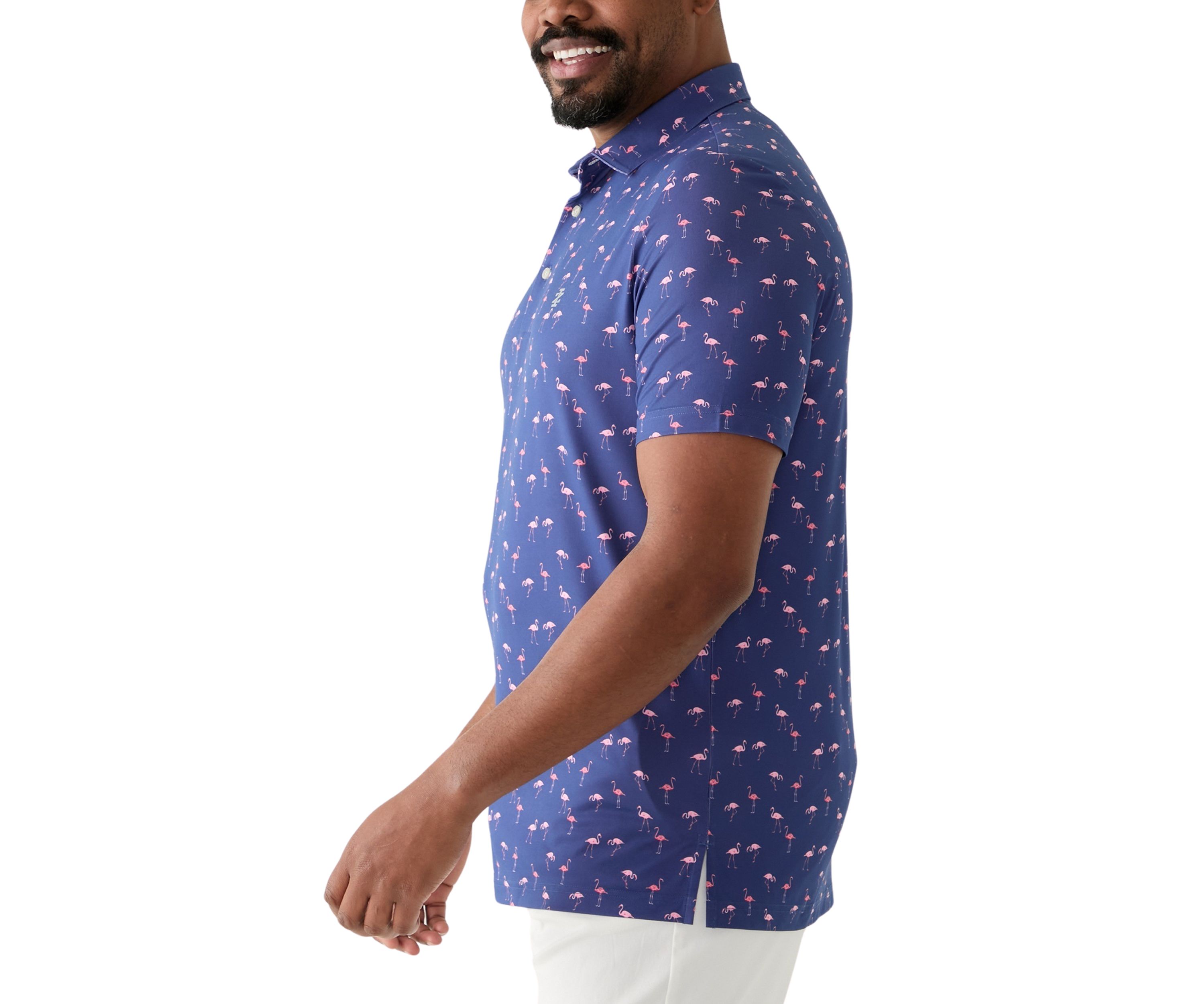 Big & Tall Flamingo Printed Polo Shirt 