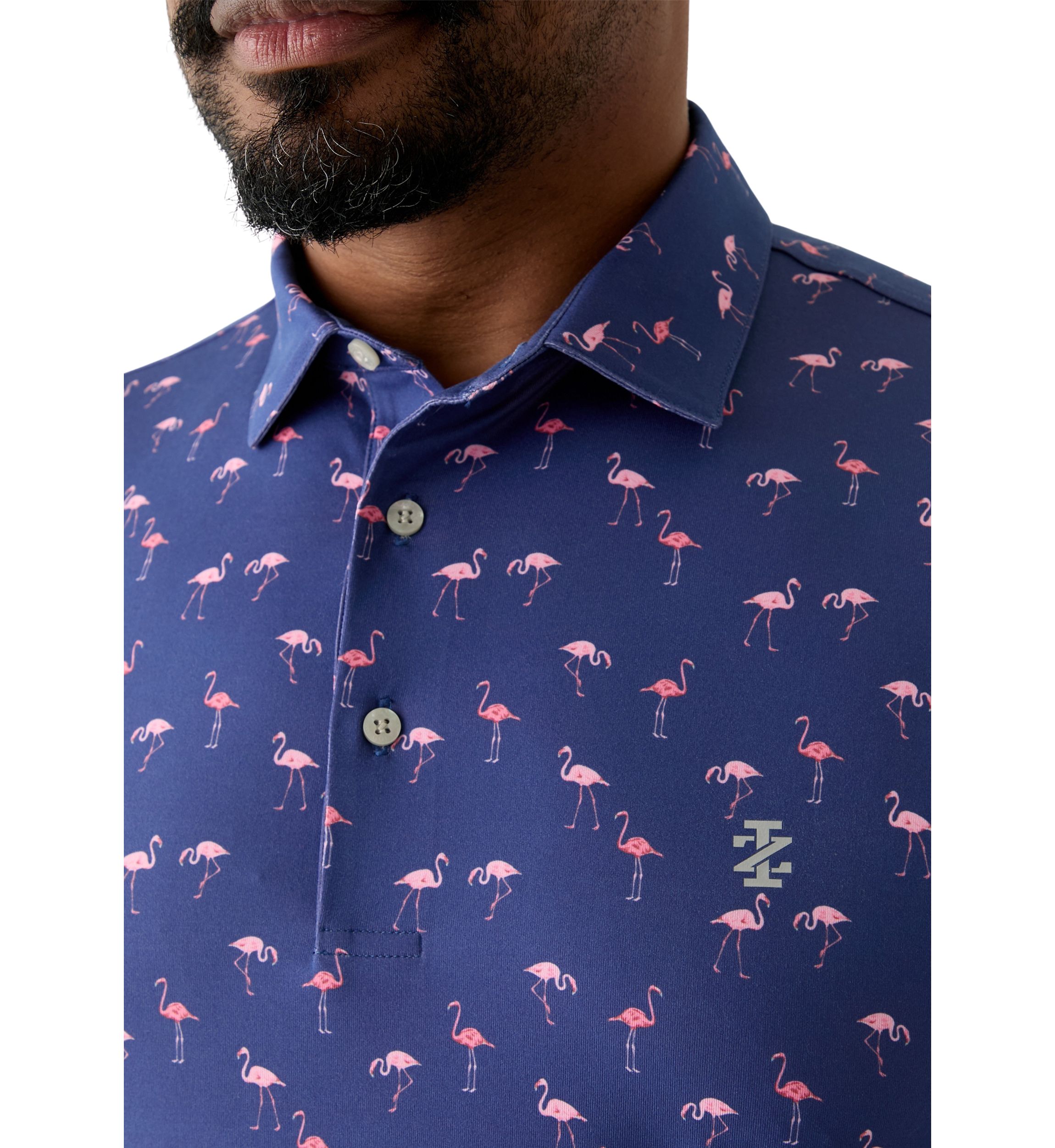 Big & Tall Flamingo Printed Polo Shirt 